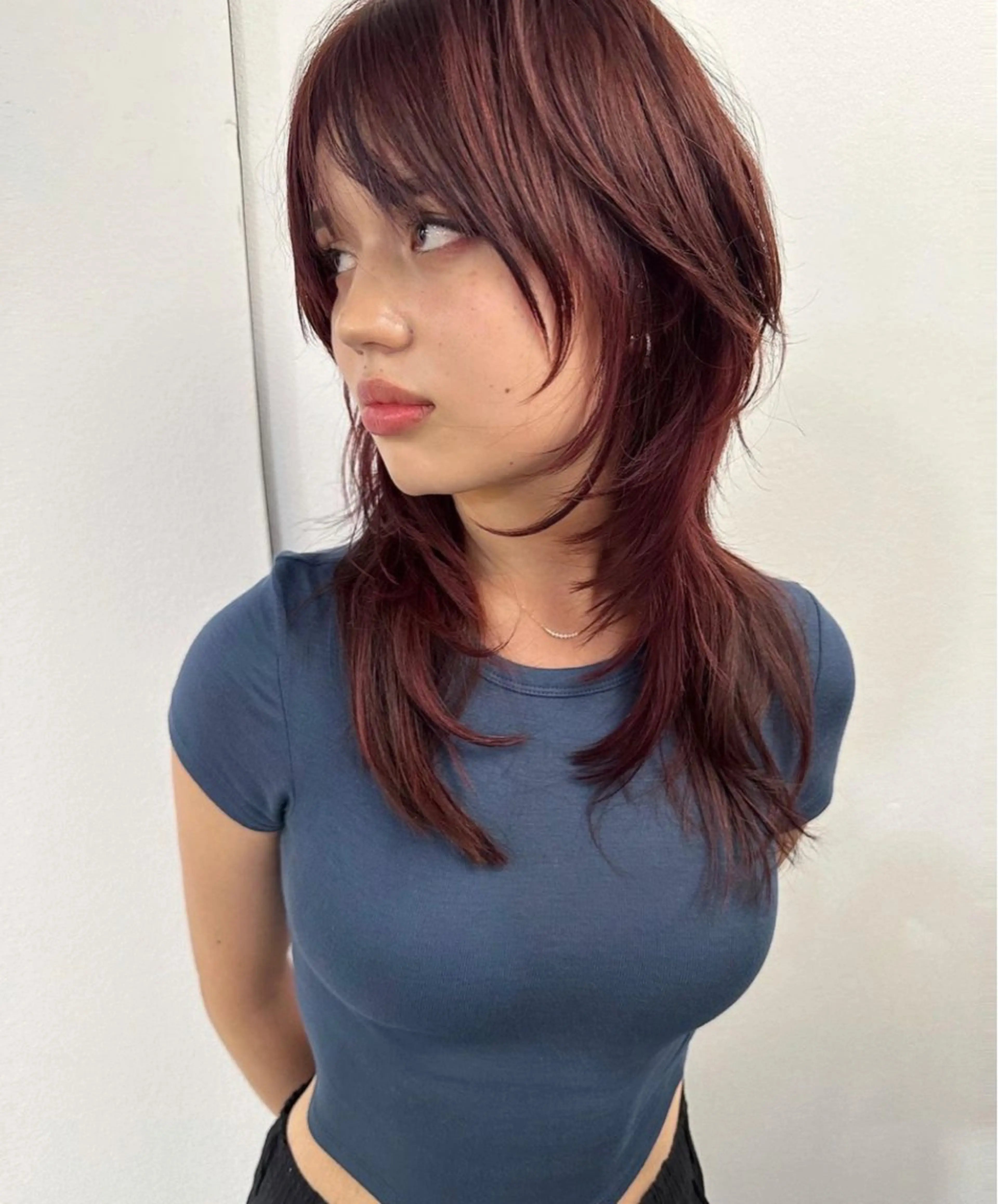 ロング カラー ロング ウルフカット ケアブリーチ/派手髪 ダブルカラー/ナナのヘアスタイル