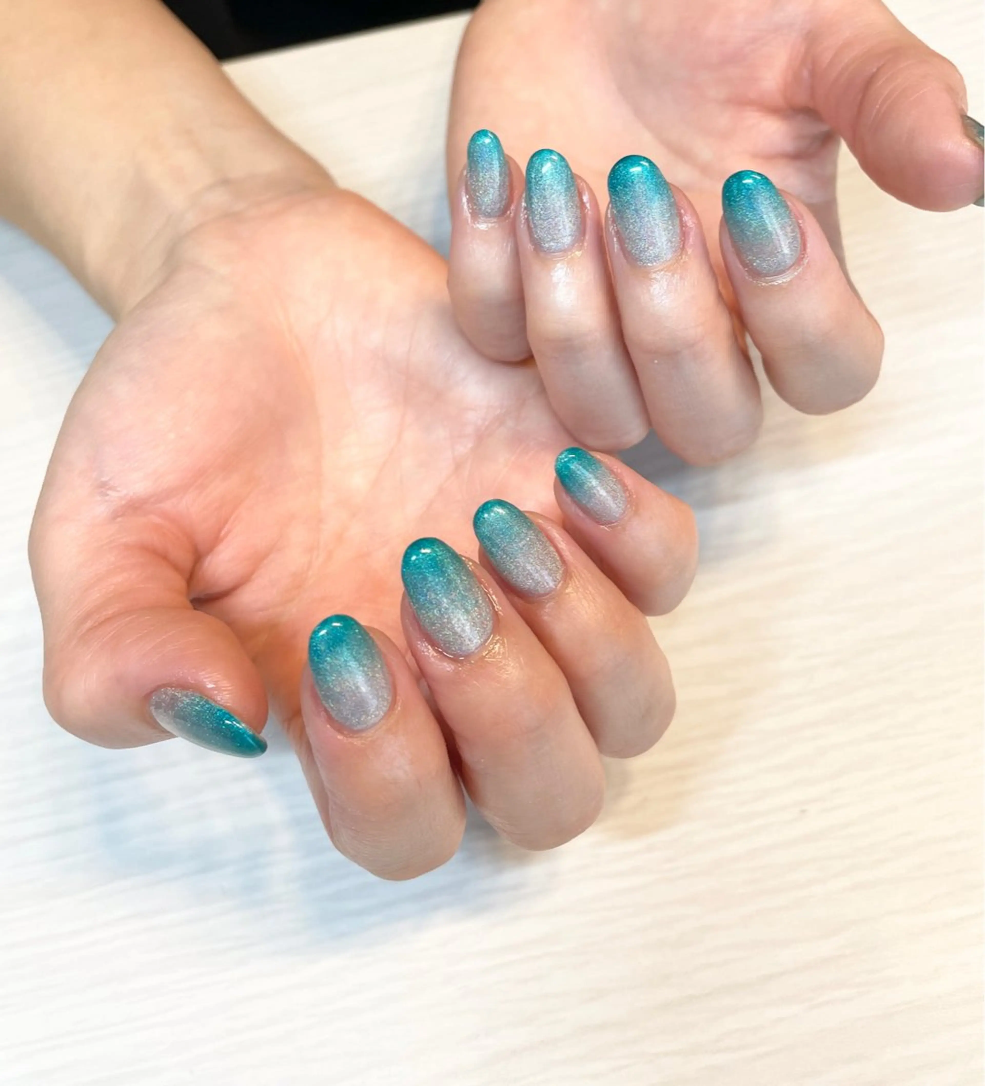 ネイル クリアネイル グラデーション ラメ(グリッター) ショートネイル N.style所属・Ｎ. styleのネイルデザイン