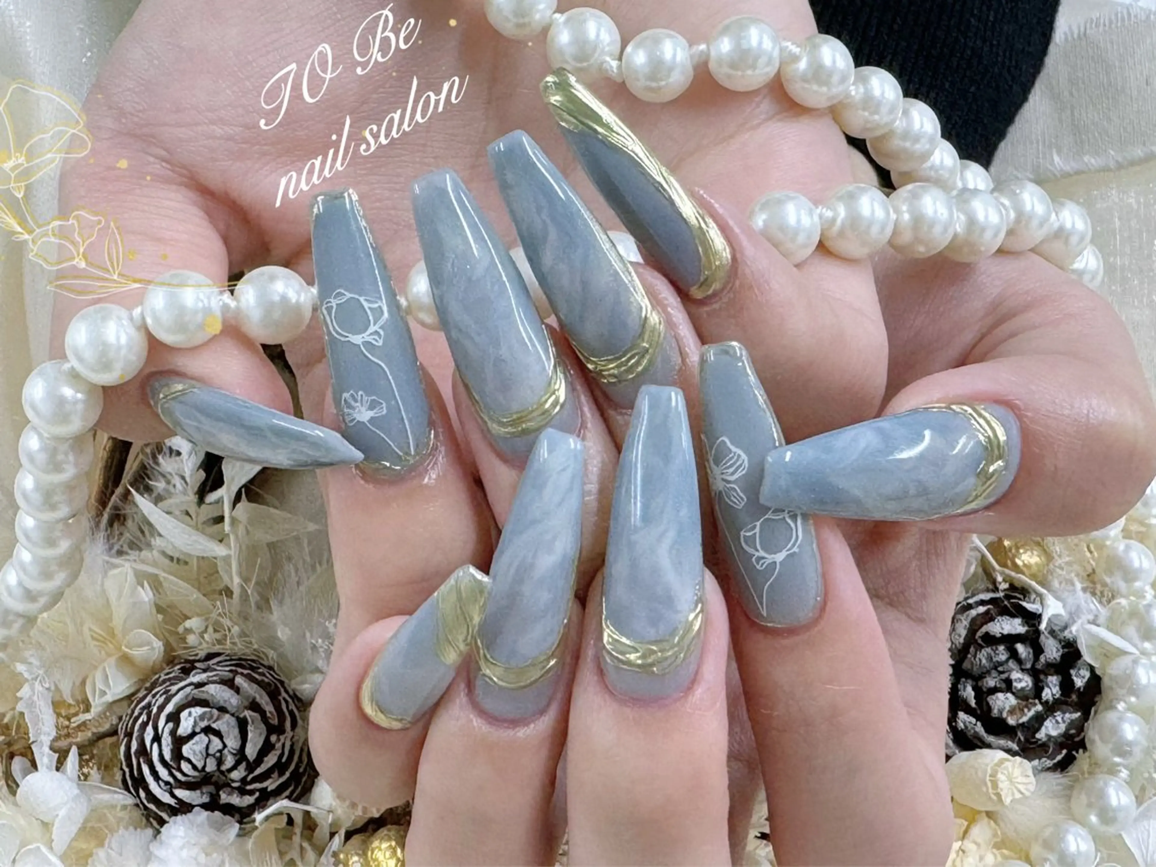 ロング Nail Salon To Be珈月のネイルデザイン