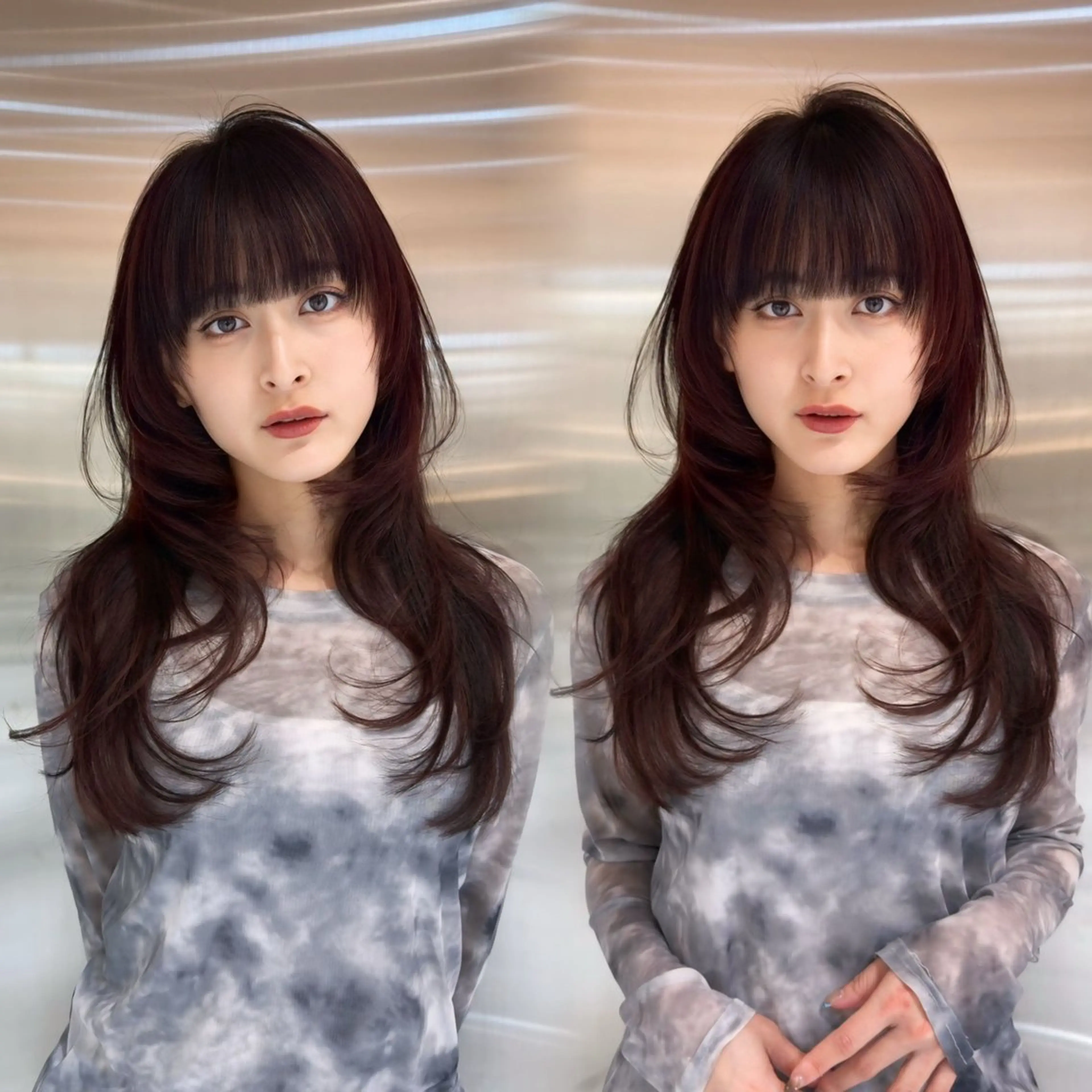 ロング ハッシュカット 新宿/髪質改善/暖色 カラー/shiyuのヘアスタイル