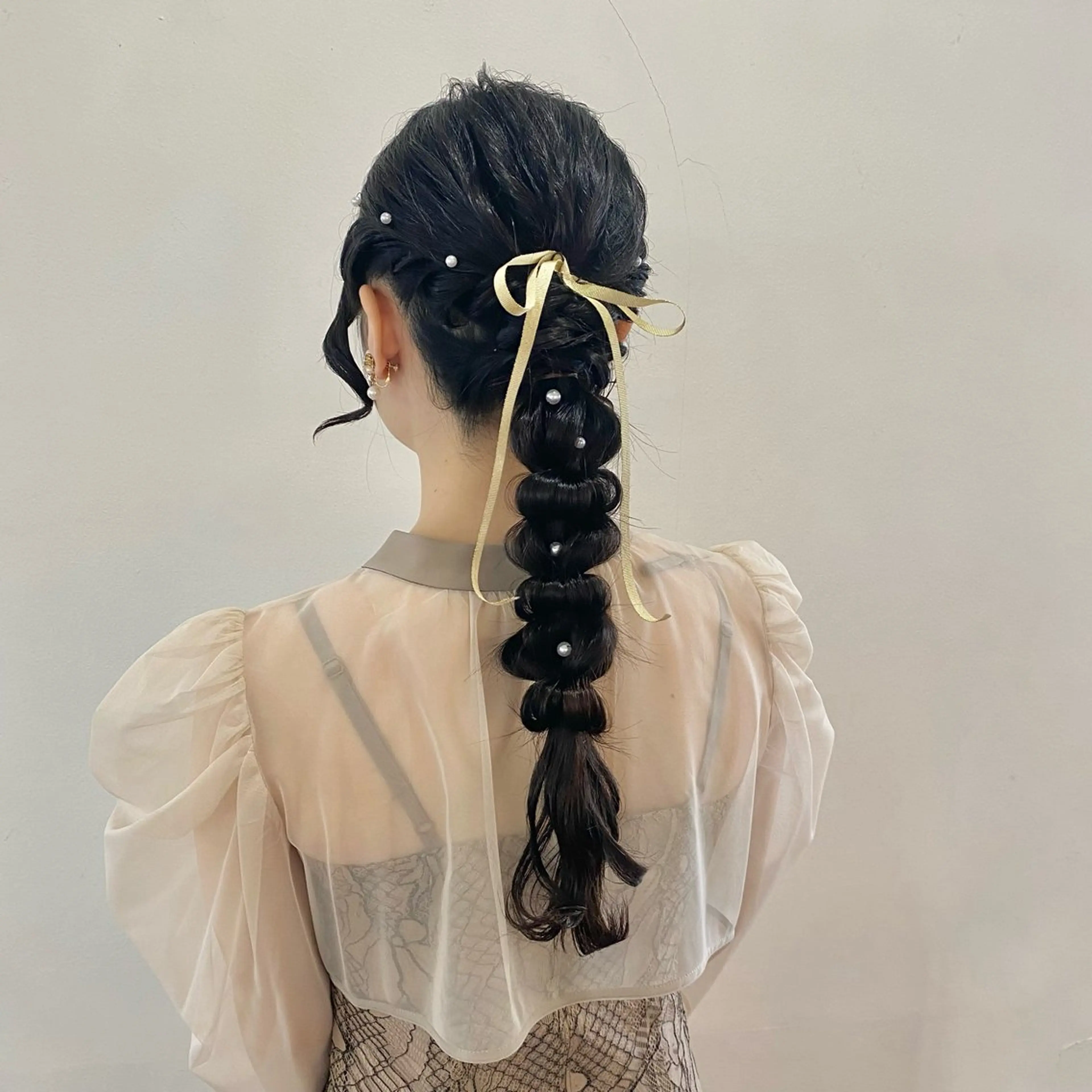 セミロング ヘアアレンジ ヘアセット Kazaoka Saraのヘアスタイル