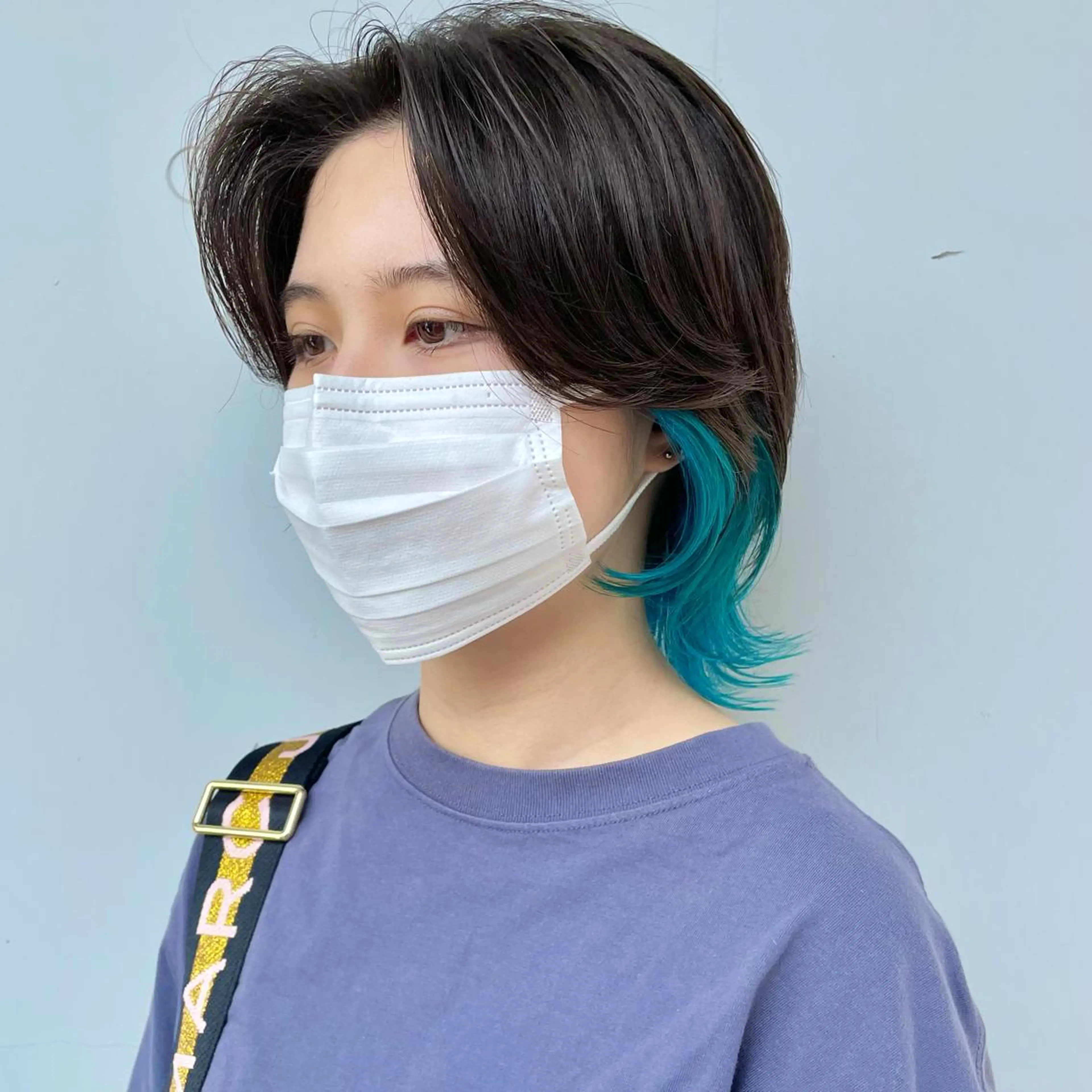 ミディアム カラー アディクシーカラー ブリーチ ブルーカラー ケアブリーチ ダブルカラー カット ヘアカラー トリートメント もにか🌞原宿/渋谷 🌝ブリーチカラーのヘアスタイル