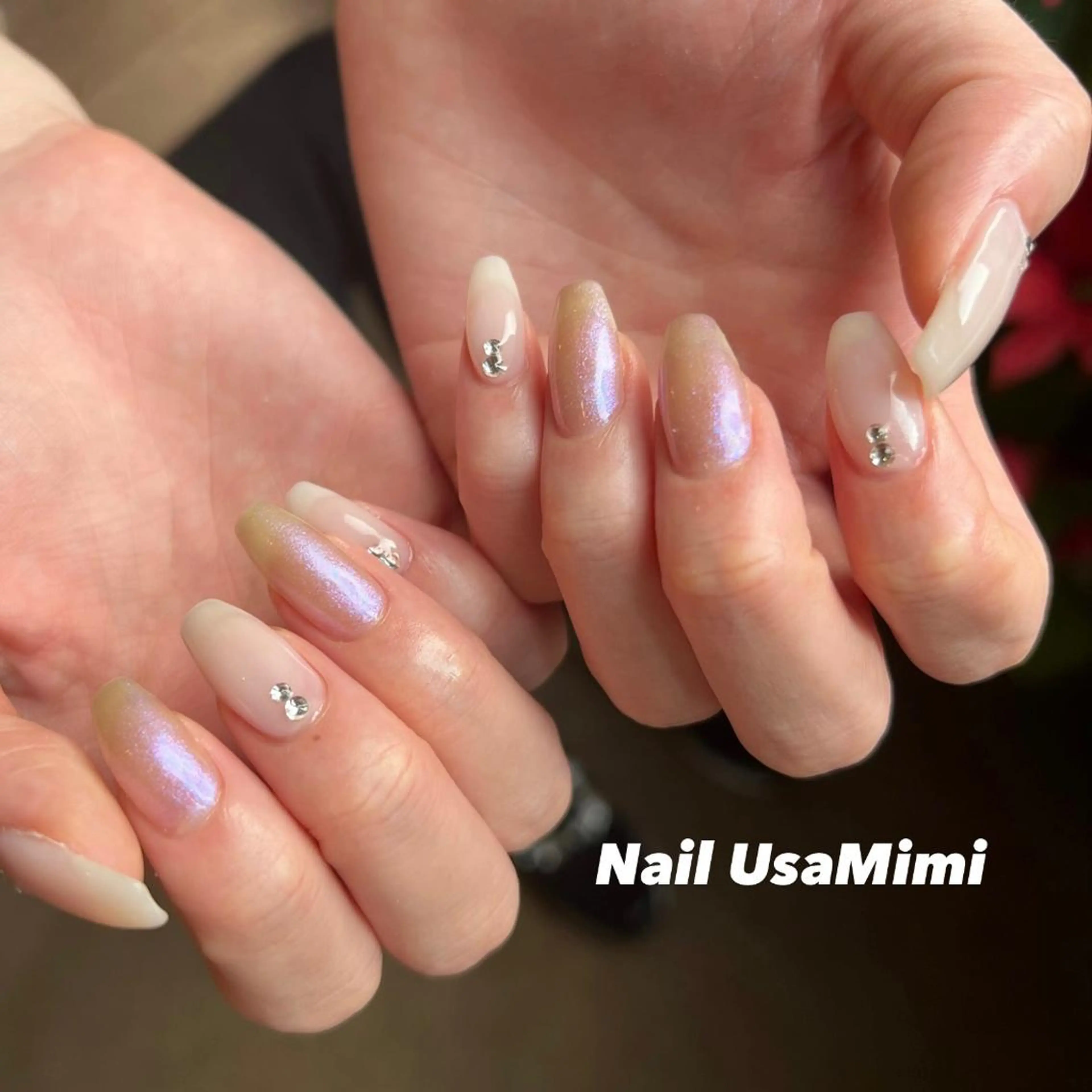 ネイル フットネイル ジェルネイル マグネットネイル 持ち込み ニュアンスネイル 本町ネイルNail UsaMimiのネイルデザイン