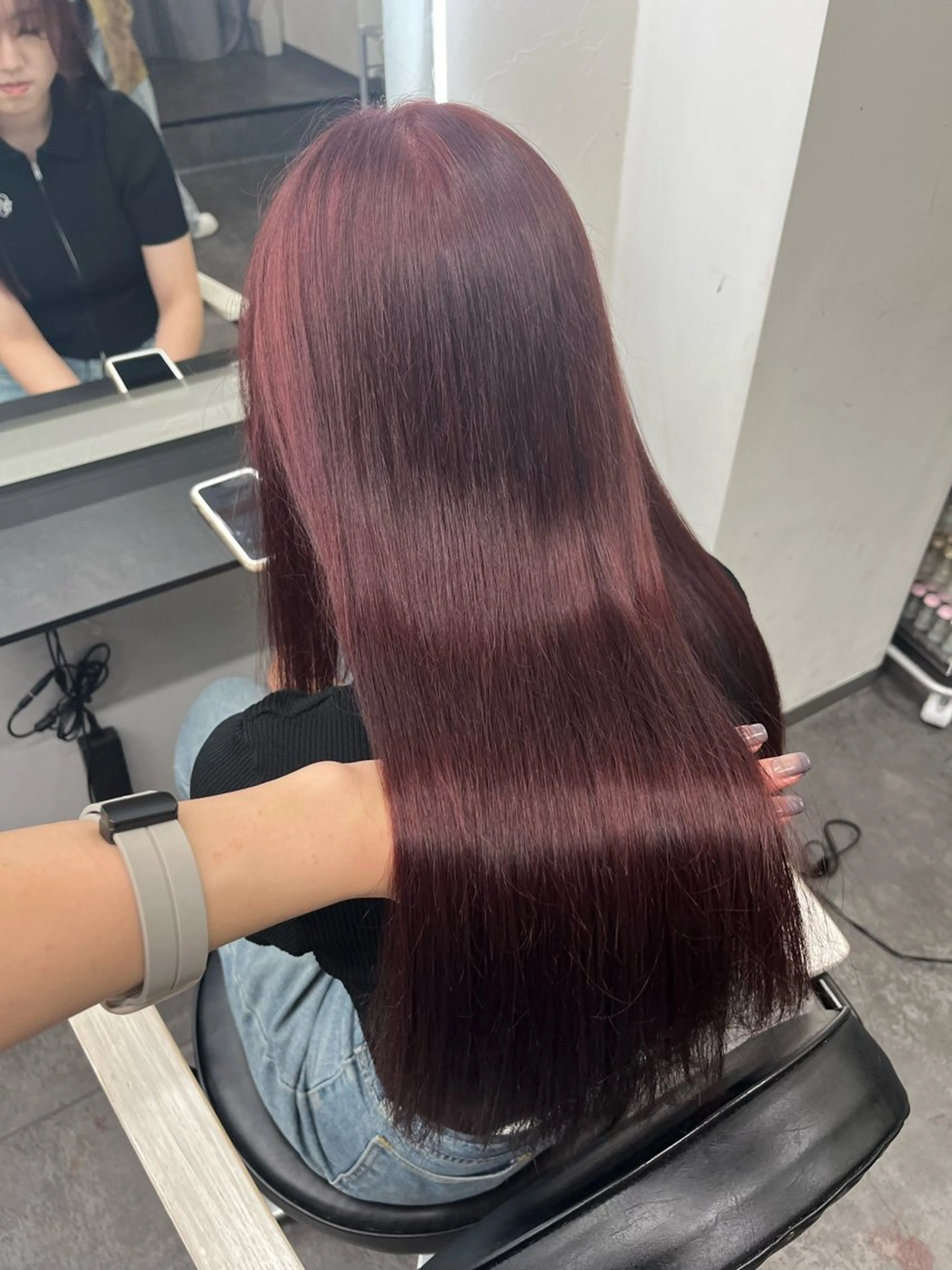 ロング カラー 韓国風ヘア ヘアカラー トリートメント ヘアセット 韓国ヘア🖤/透明感 shihoのヘアスタイル