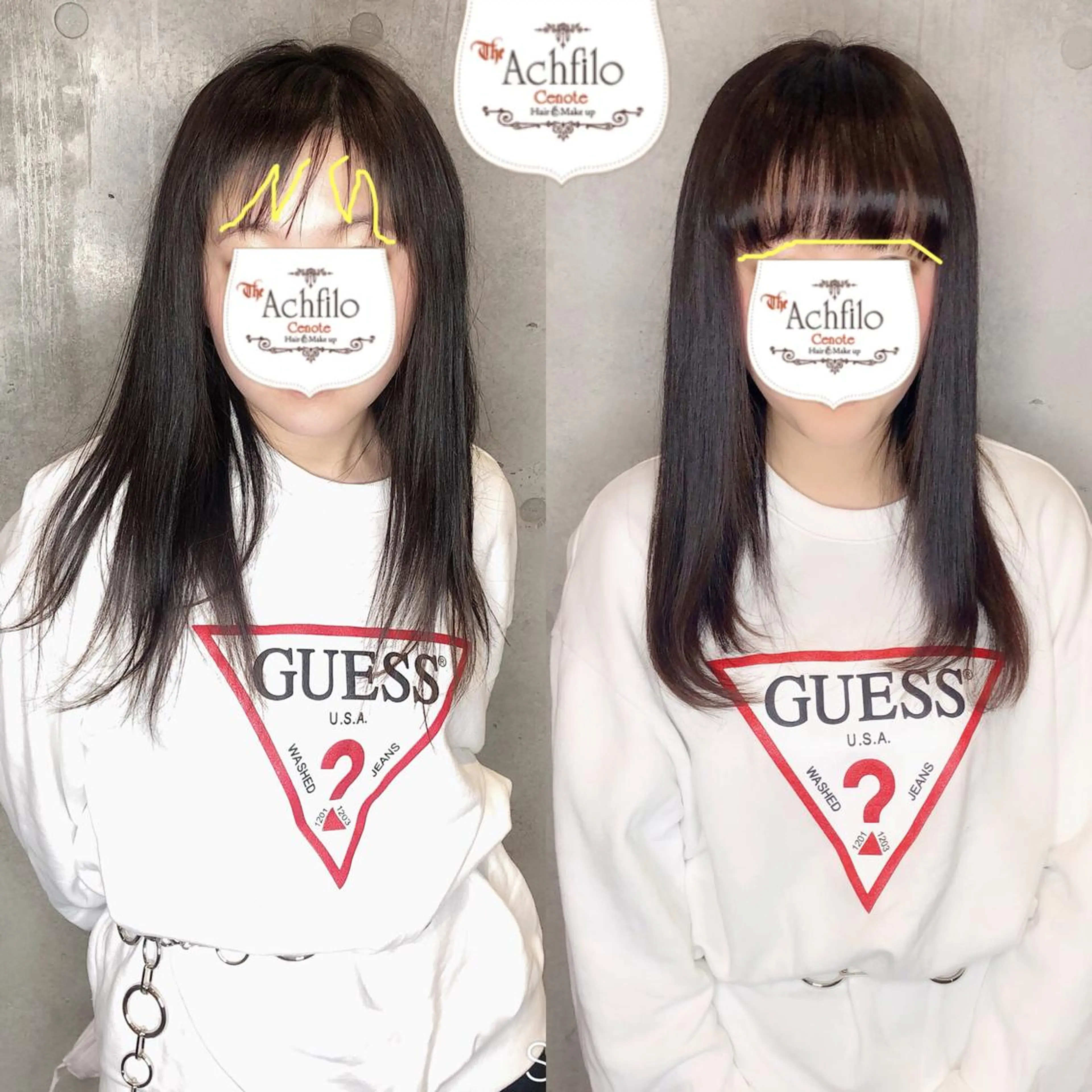 セミロング カラー パーマ ヘアアレンジ メンズ キッズ ネイル マツエク・マツパ 編み込みエクステ プルエクステ シールエクステ メンズハイライト グラデーションカラー ACHFILO モデル募集のヘアスタイル