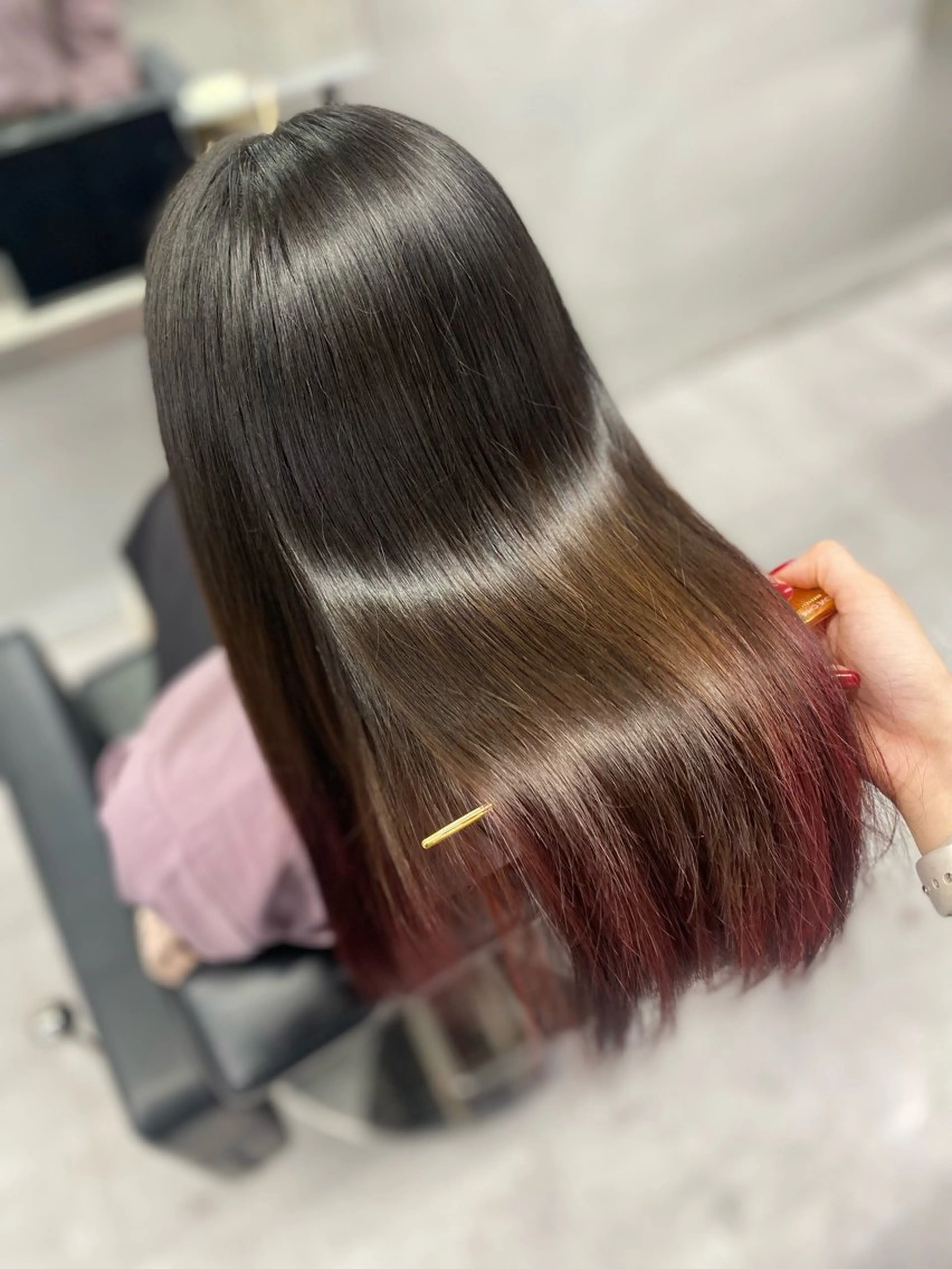 ロング カット ヘアカラー トリートメント 艶髪/縮毛矯正 🫧辻野海羽のヘアスタイル