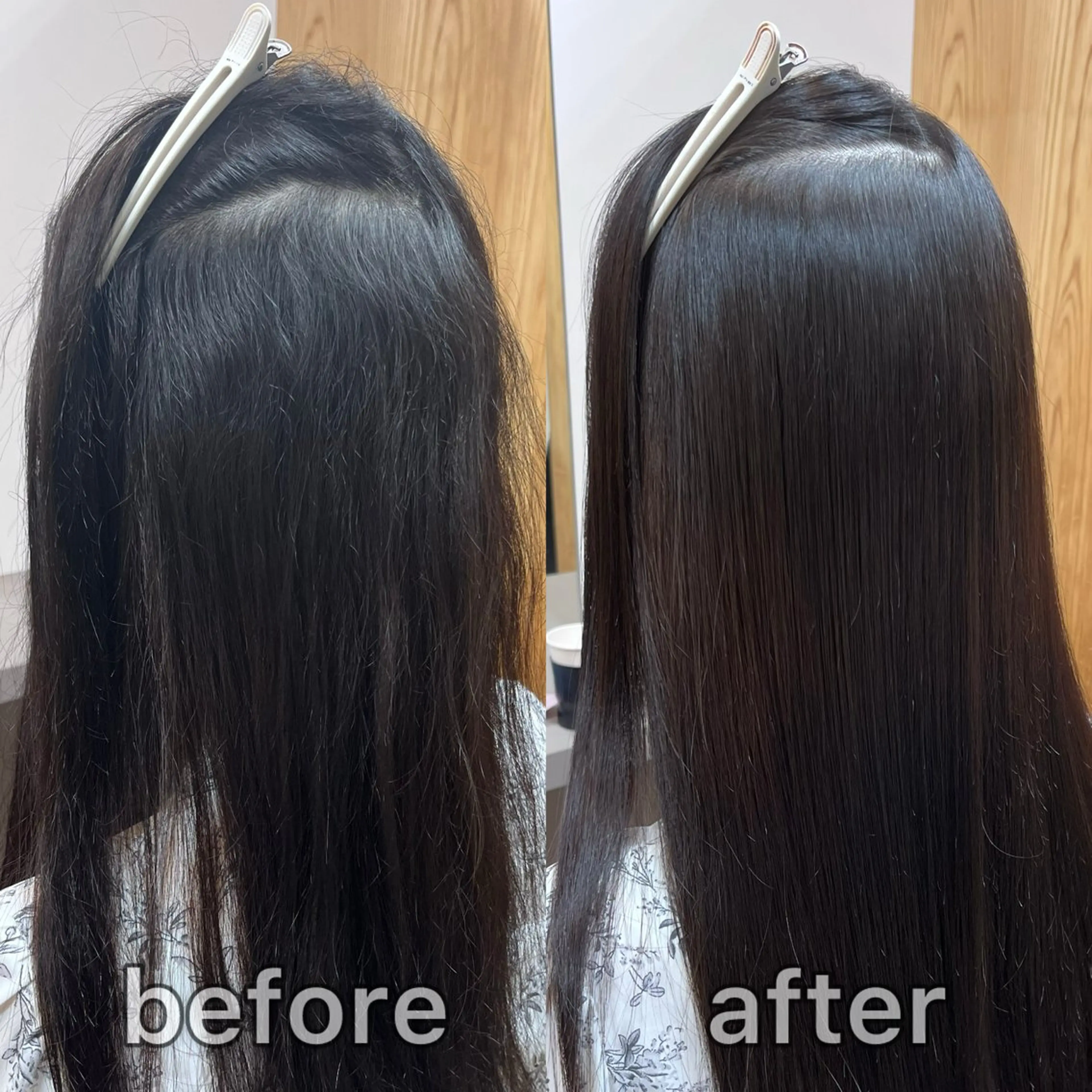 セミロング パーマ 縮毛矯正 縮毛矯正 トリートメント KIZU 髪質改善 オカルト怪談のヘアスタイル