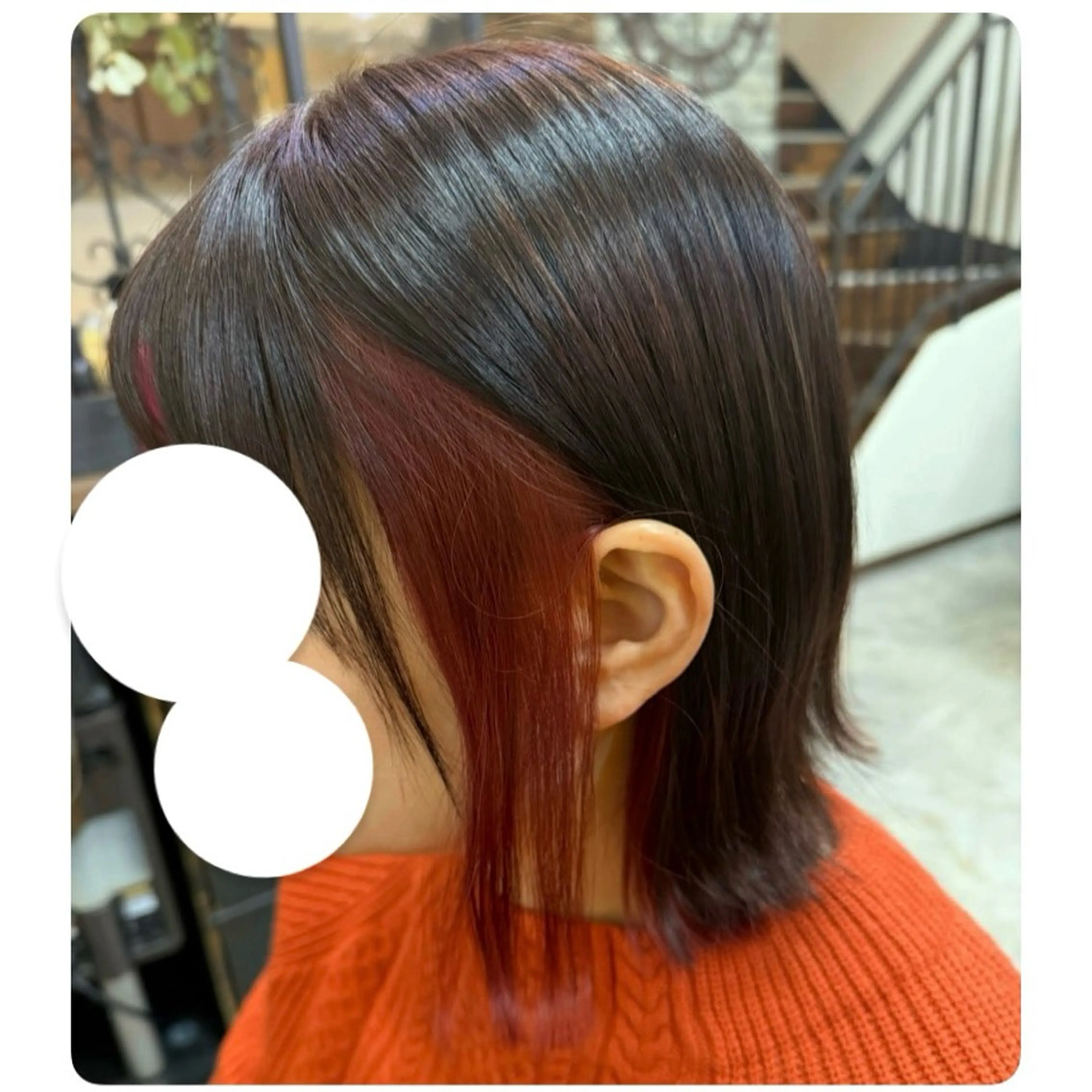 ミディアム ピンクブラウン パープルカラー カット ヘアカラー ヘアーウィザーズ所属・高橋 葵のヘアスタイル