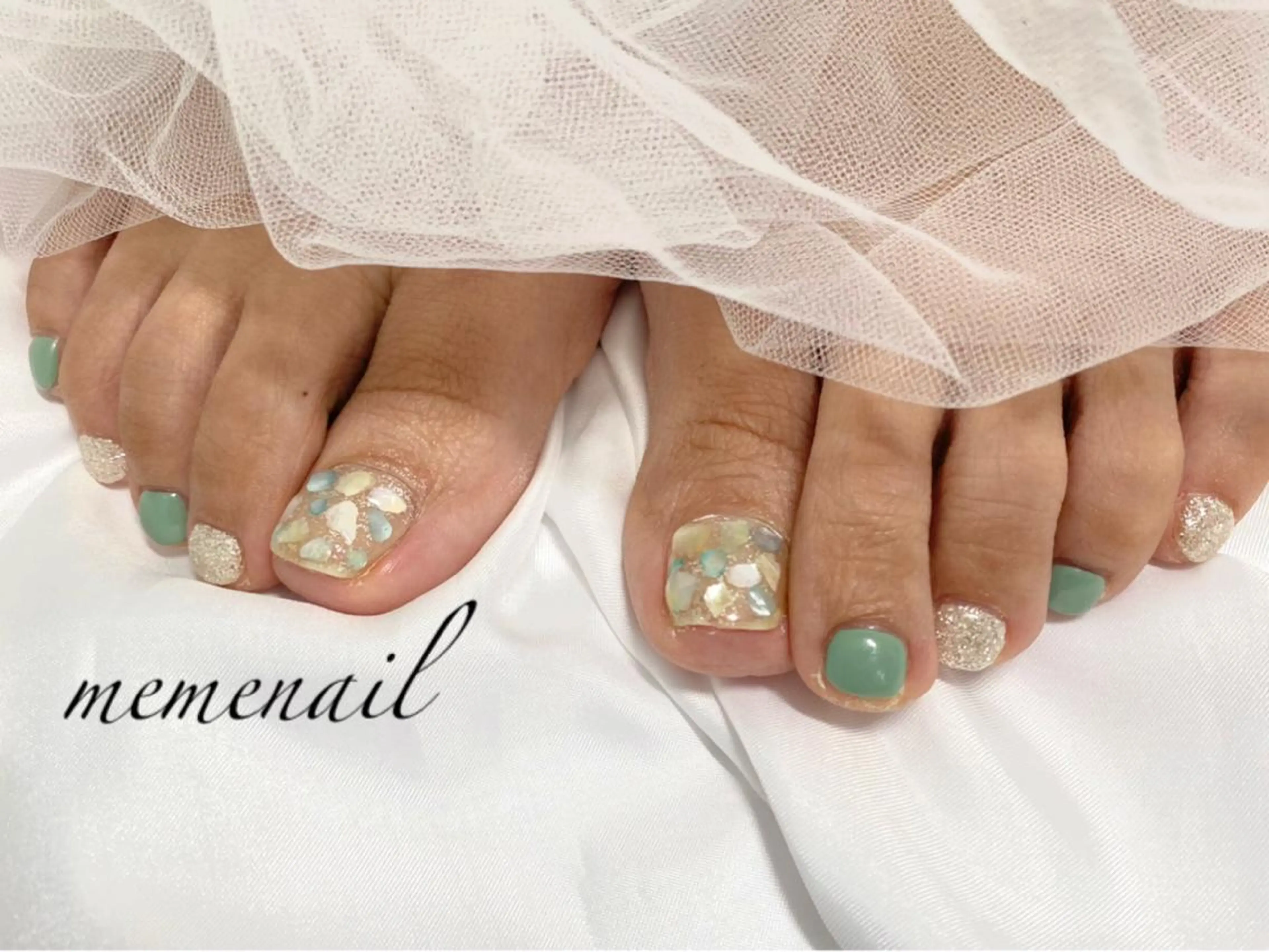 ネイル グリーン 持ち込み フットネイル Noguchi Megumiのその他イメージ