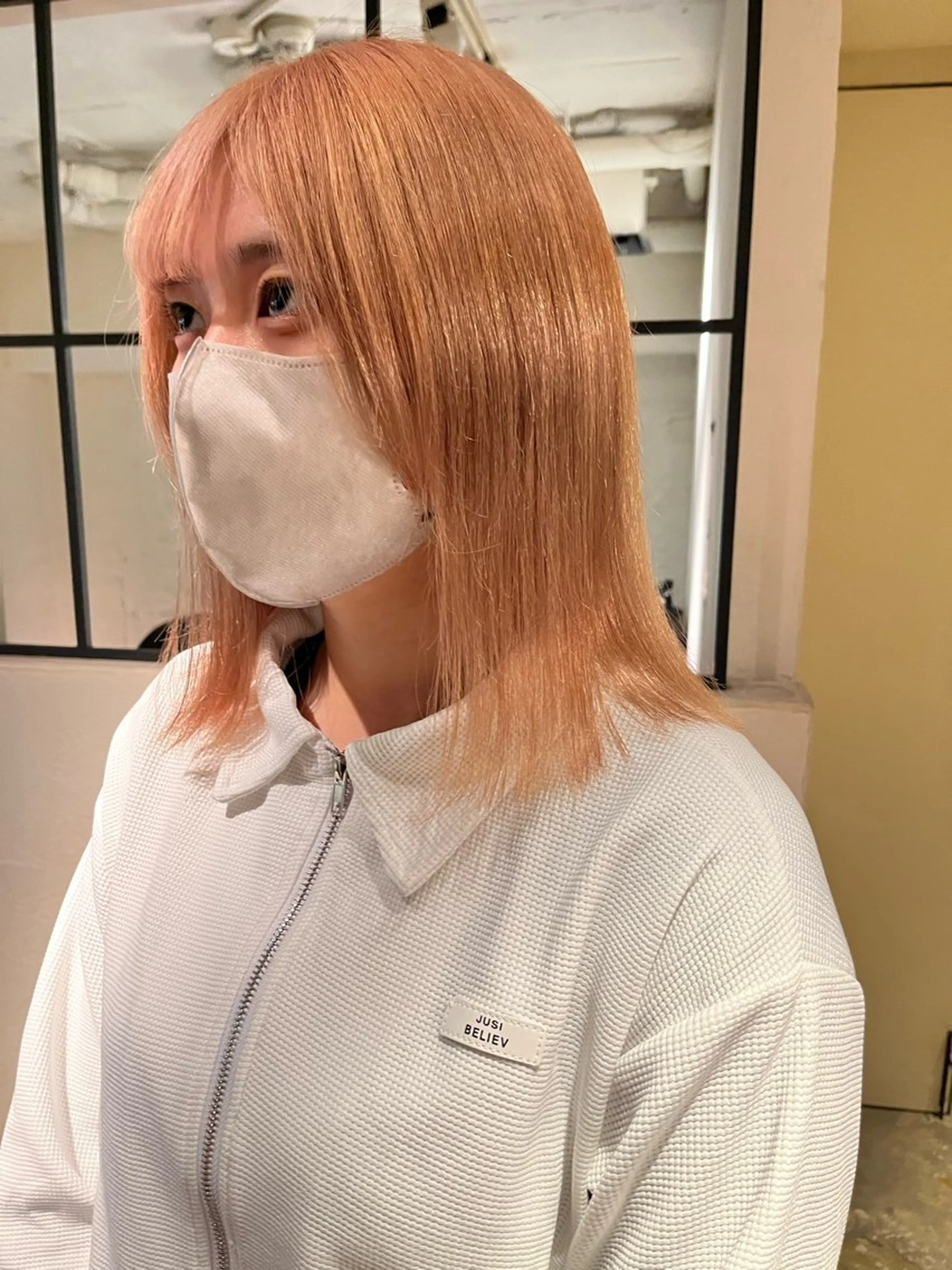 ミディアム カラー 須藤　優真 レイヤーボブ　ウルフのヘアスタイル