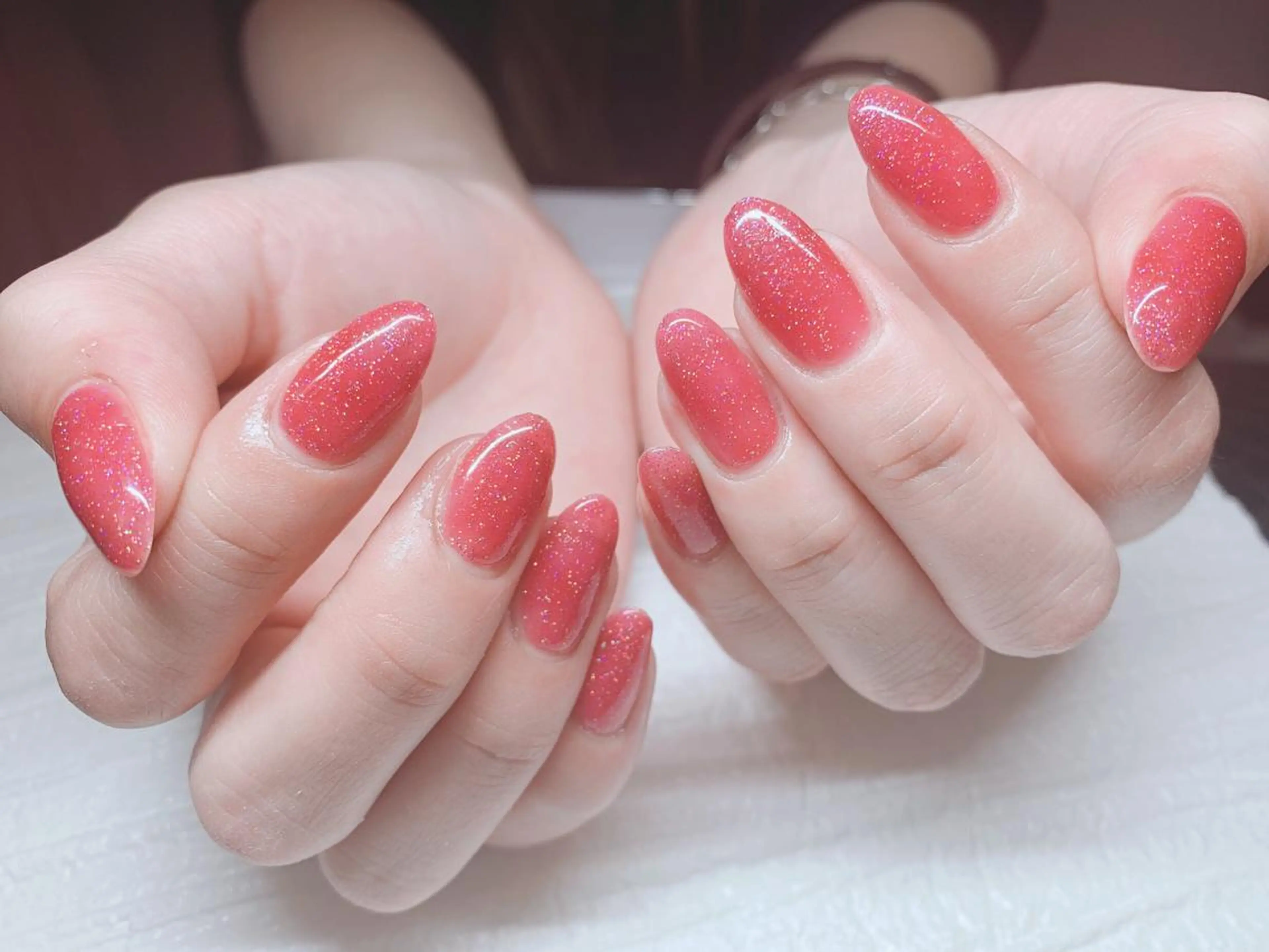 ネイル キラキラネイル ワンカラーネイル ハンドネイル Nail &Beauty Salon ☆Kirari☆所属・ビューティサロン ☆Kirari☆のネイルデザイン