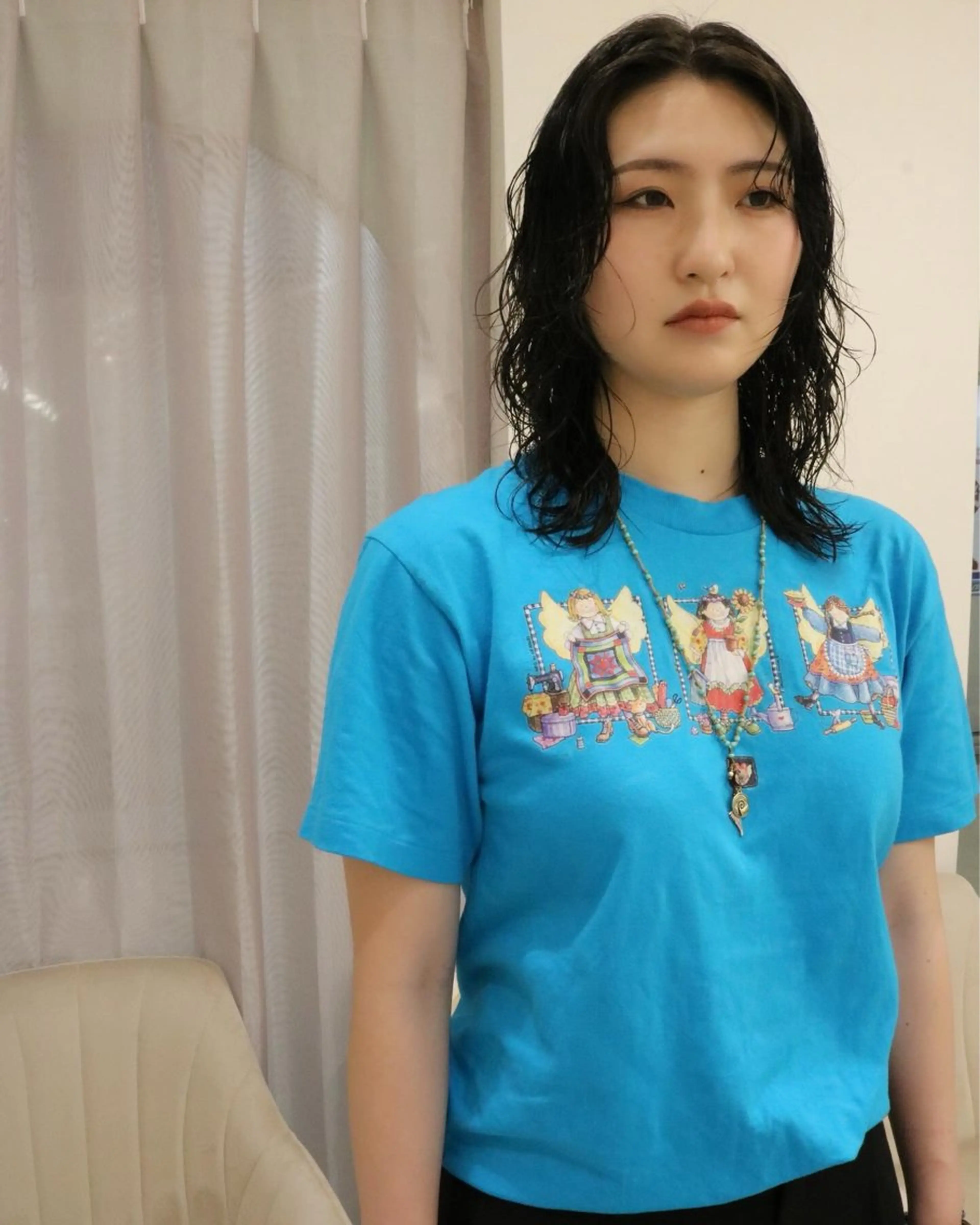 ミディアム パーマ カット パーマ トリートメント 松村 澪里のヘアスタイル