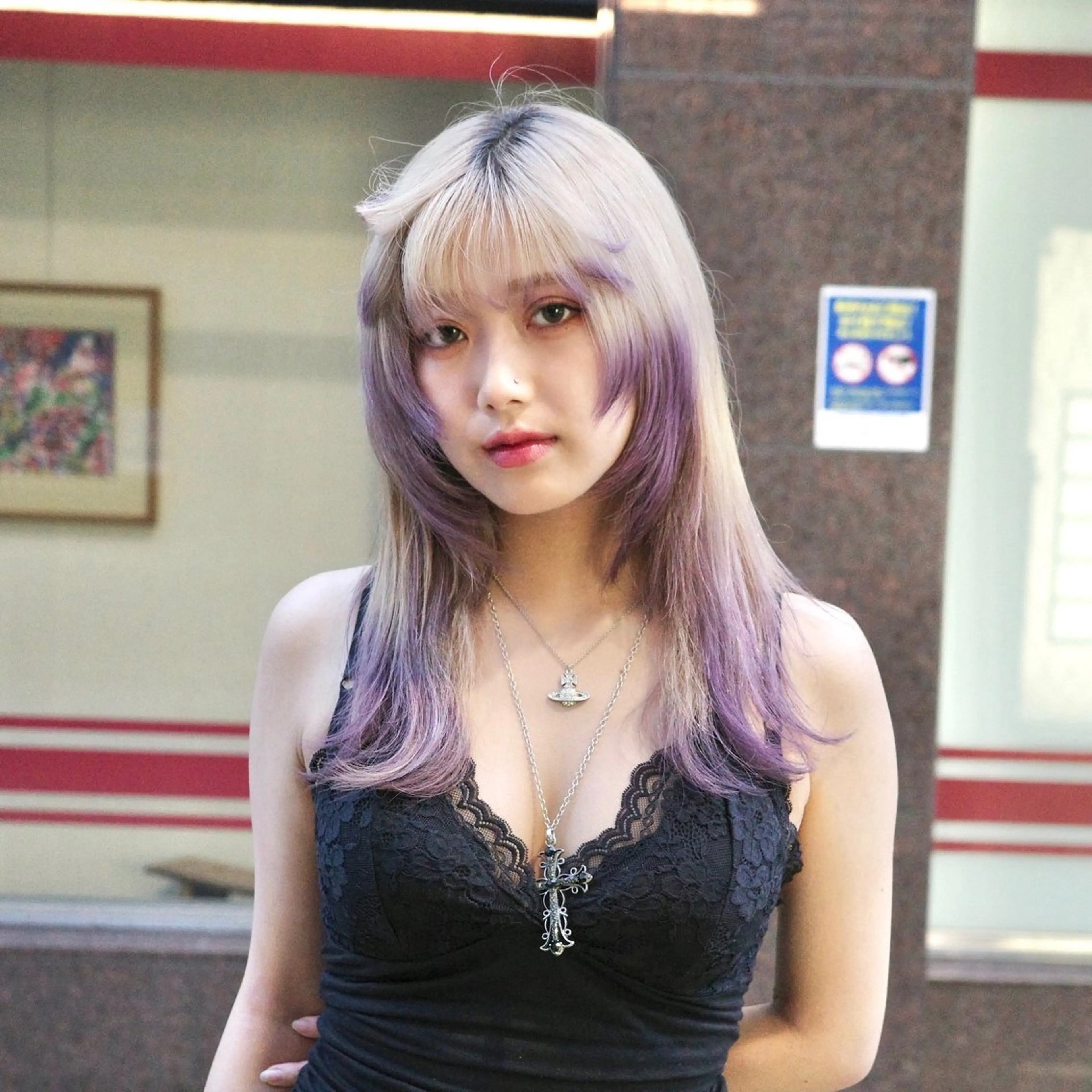 セミロング カラー Hair & make Lamp所属・梅田のブリーチ特化 美容師KAI🥰のヘアスタイル