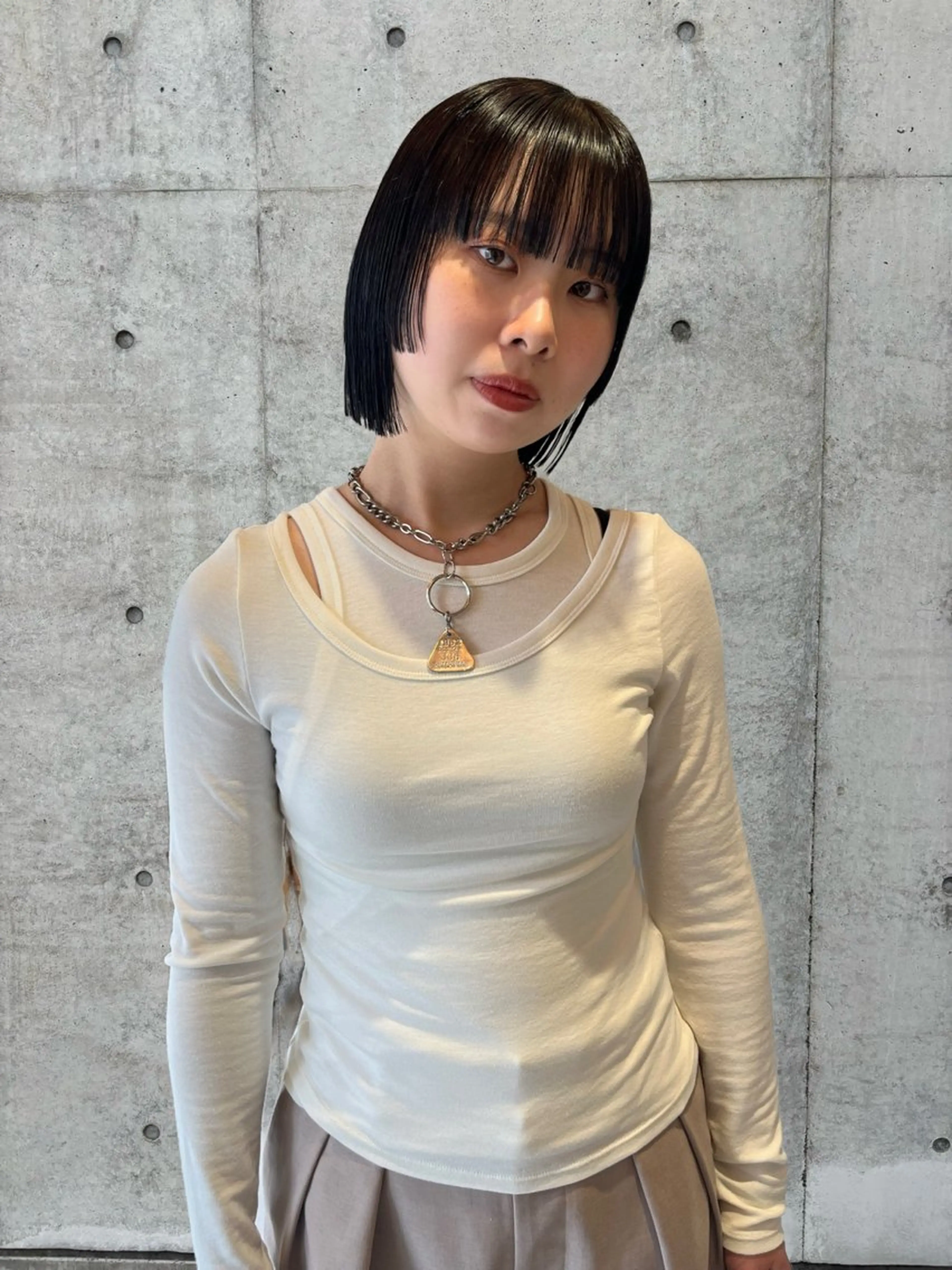 ミディアム カラー カット トリートメント ボブ&透明感カラー ♡TOMOEのヘアスタイル