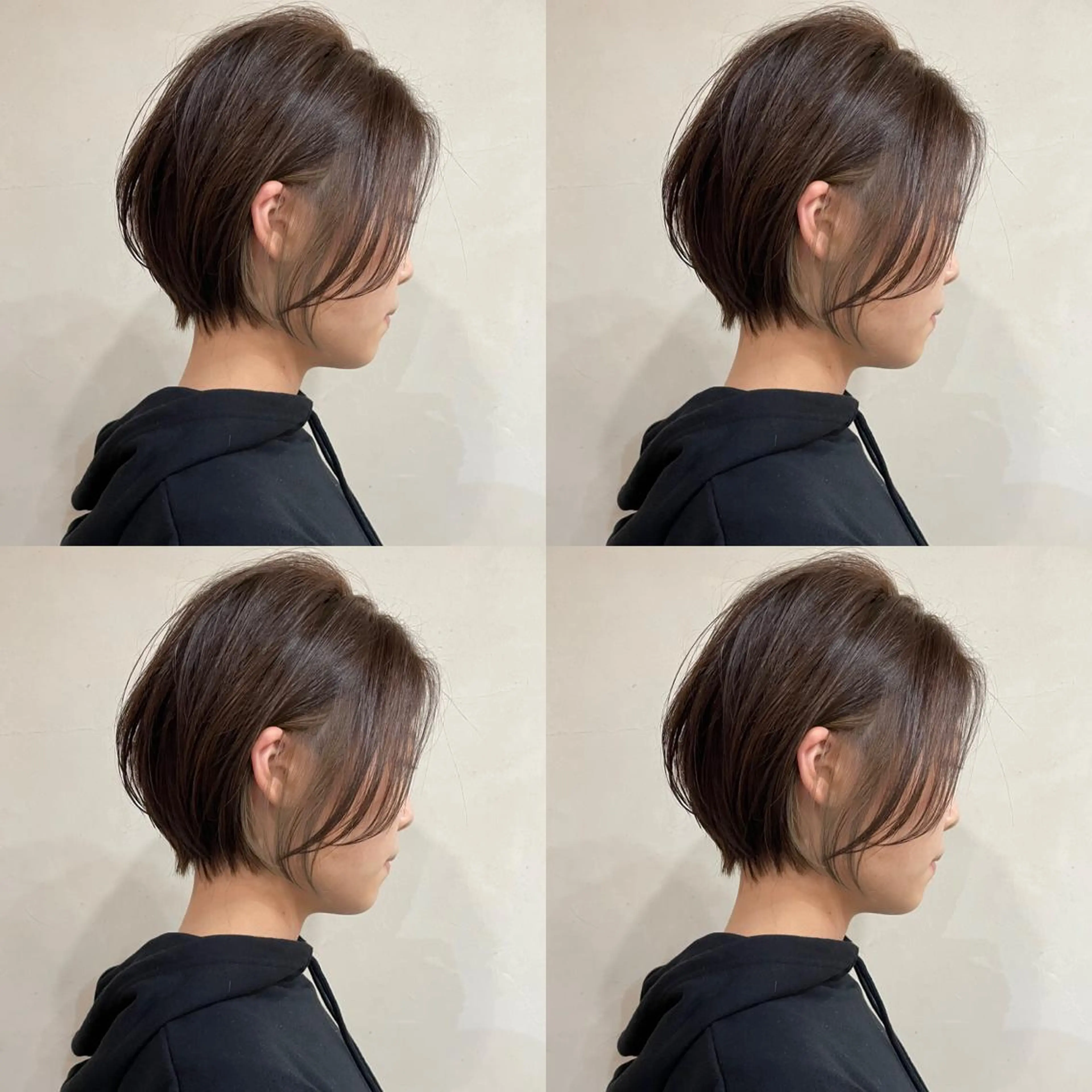 ショート カラー ショートボブ ハンサムショート 丸みショート デザインカラー ハイライトカラー ヘアカラー 京都大人女性ショート 徒歩1分/秋山のヘアスタイル