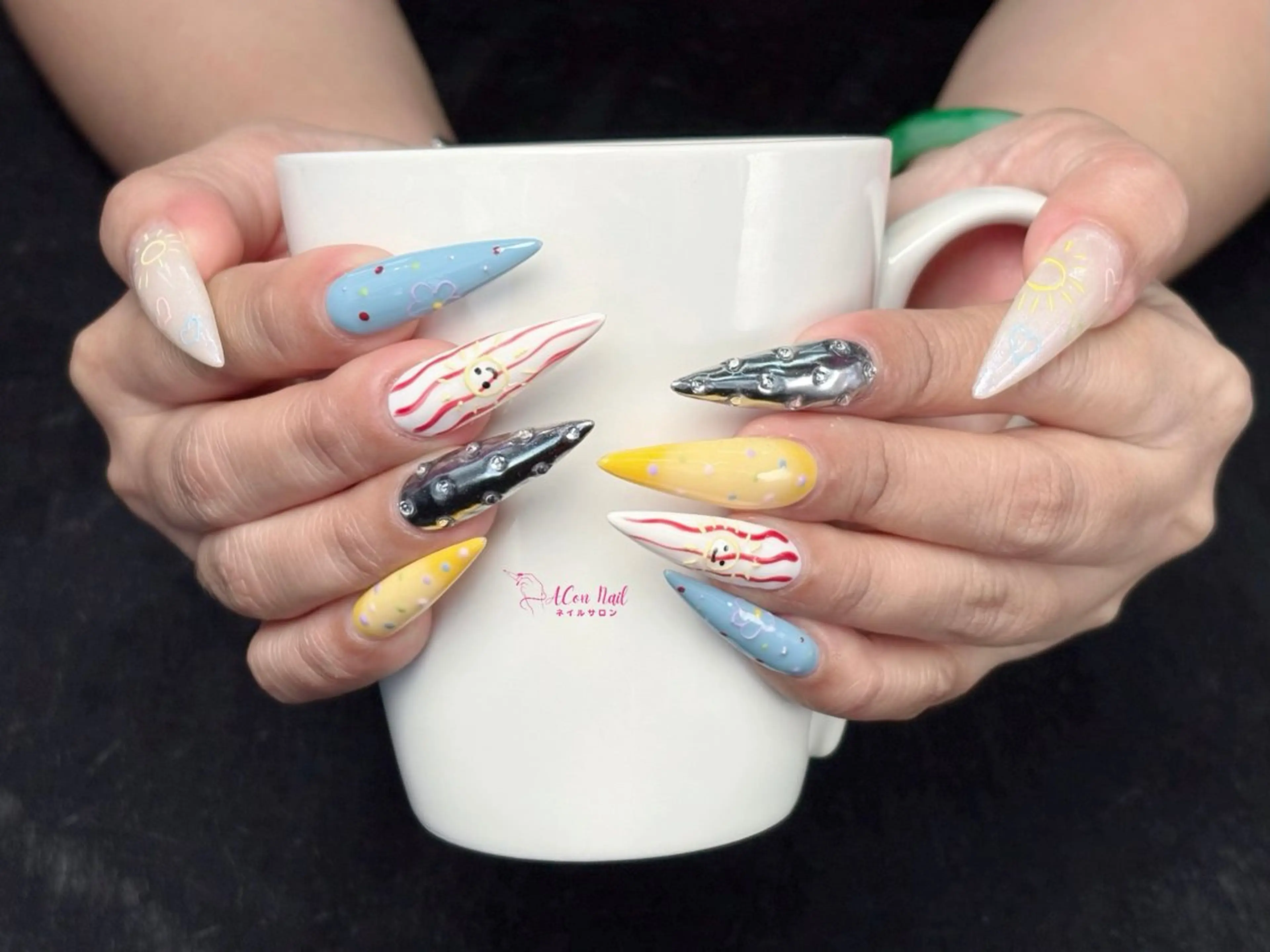 ネイル 桜ネイル 長さ出し フラワーネイル フレンチネイル ジェルネイル ハンドネイル AConNailSalon所属・ACon NailSalonのネイルデザイン