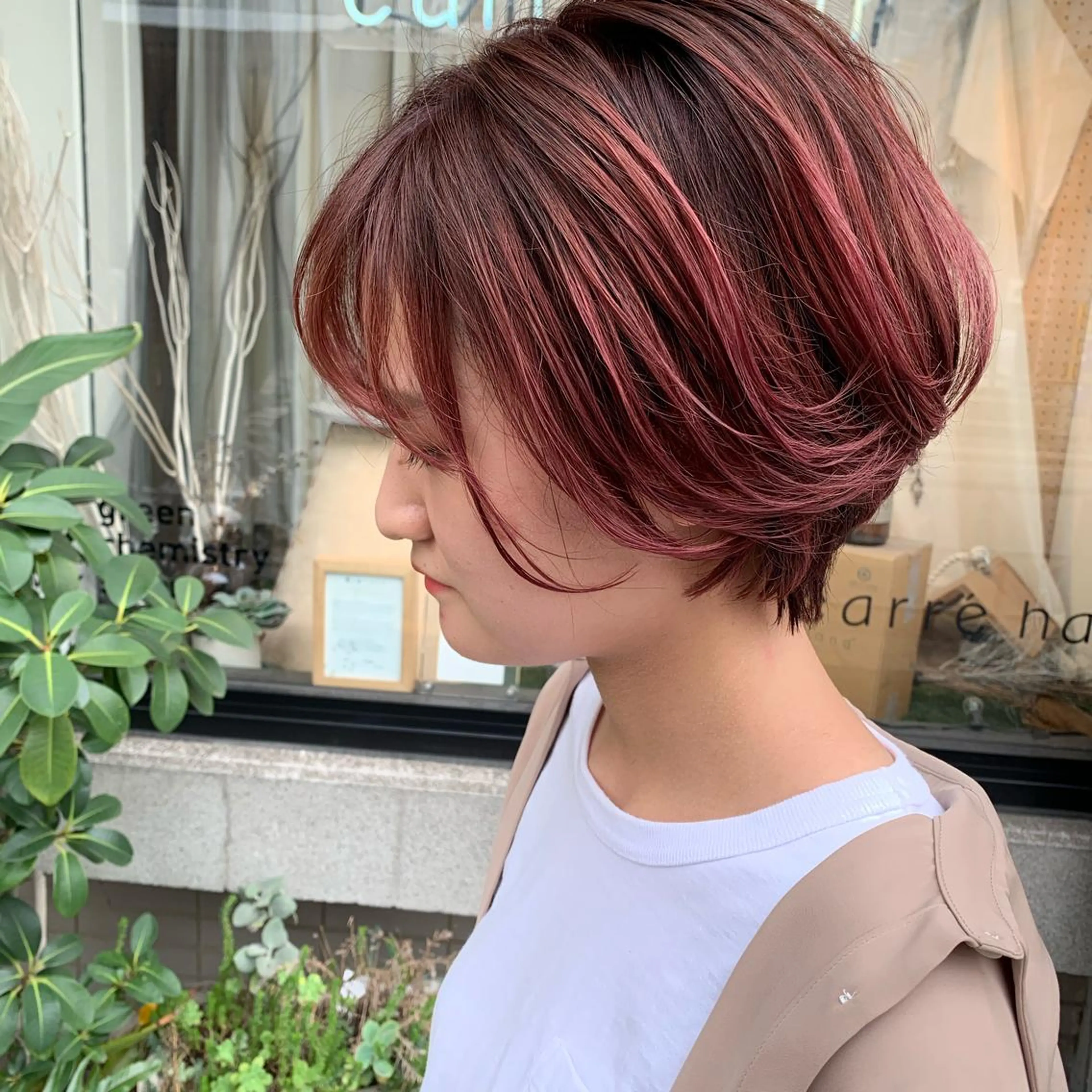 ショート 艶髪color💎髪 質改善ストレート大吉のヘアスタイル