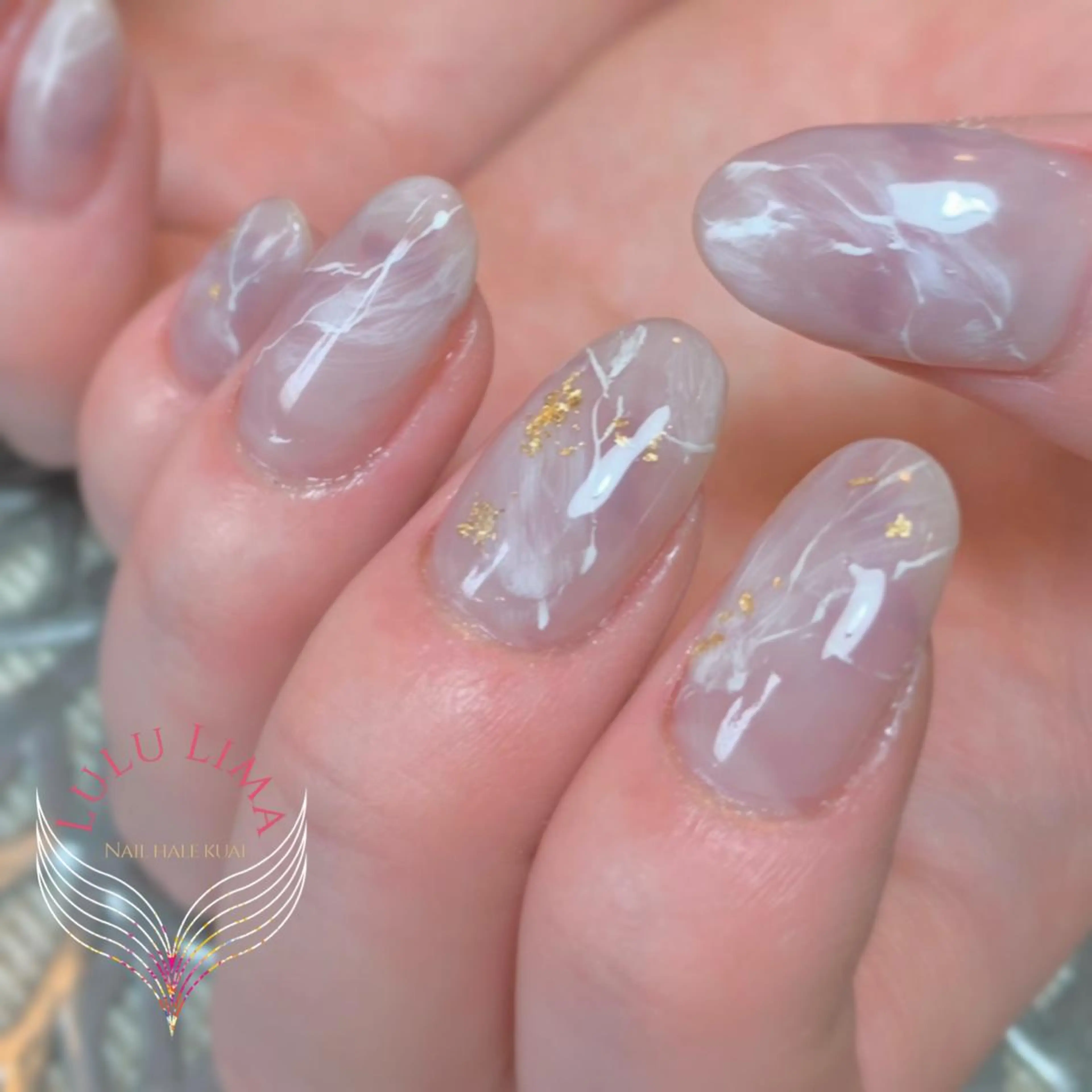 ネイル アートネイル 大理石ネイル(マーブル) ハンドネイル ハンドケア LULU LIMAのネイルデザイン