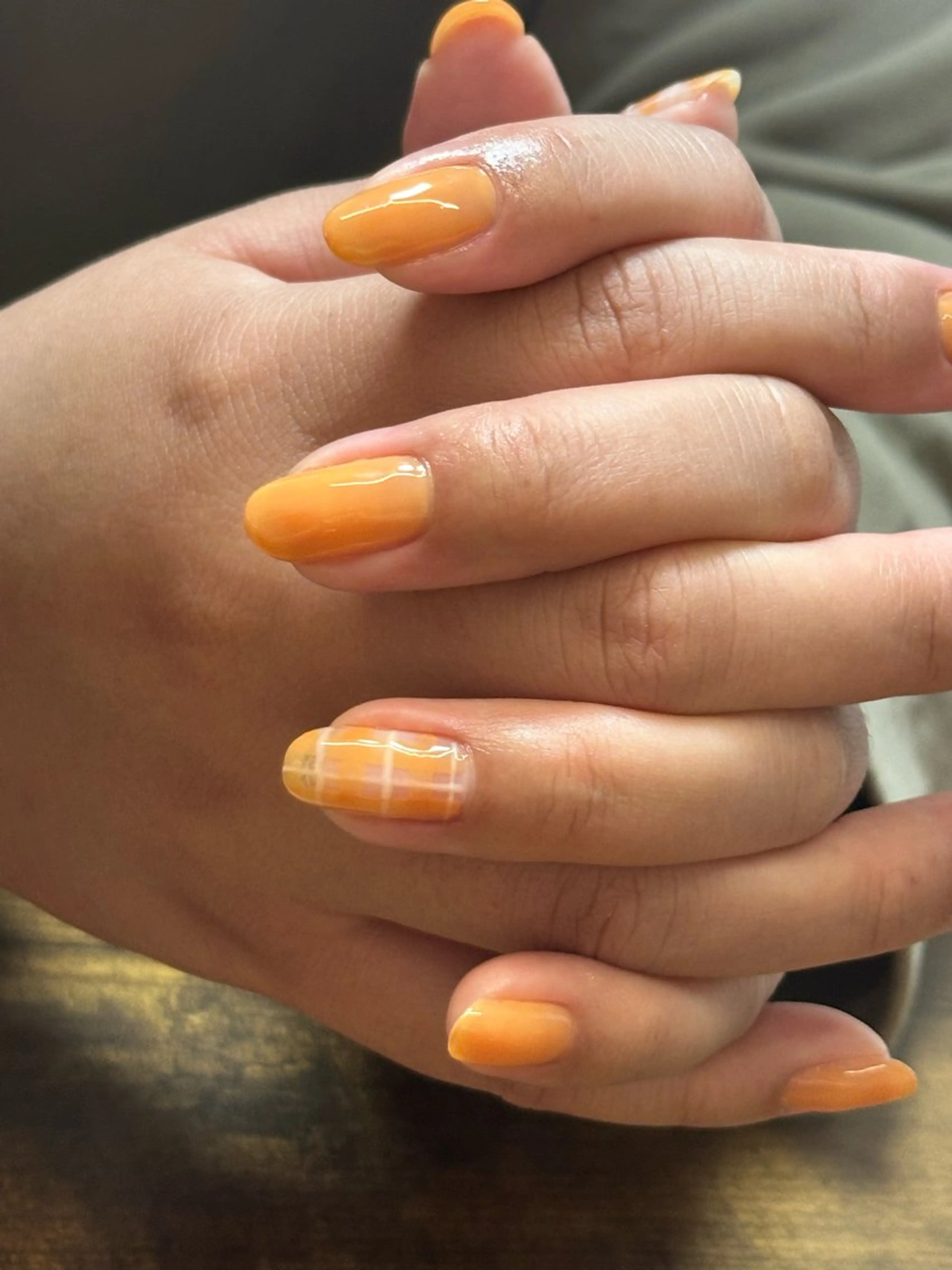 ネイル アートネイル ワンカラーネイル オレンジ つめピリカ所属・つめピリカ きさらのネイルデザイン
