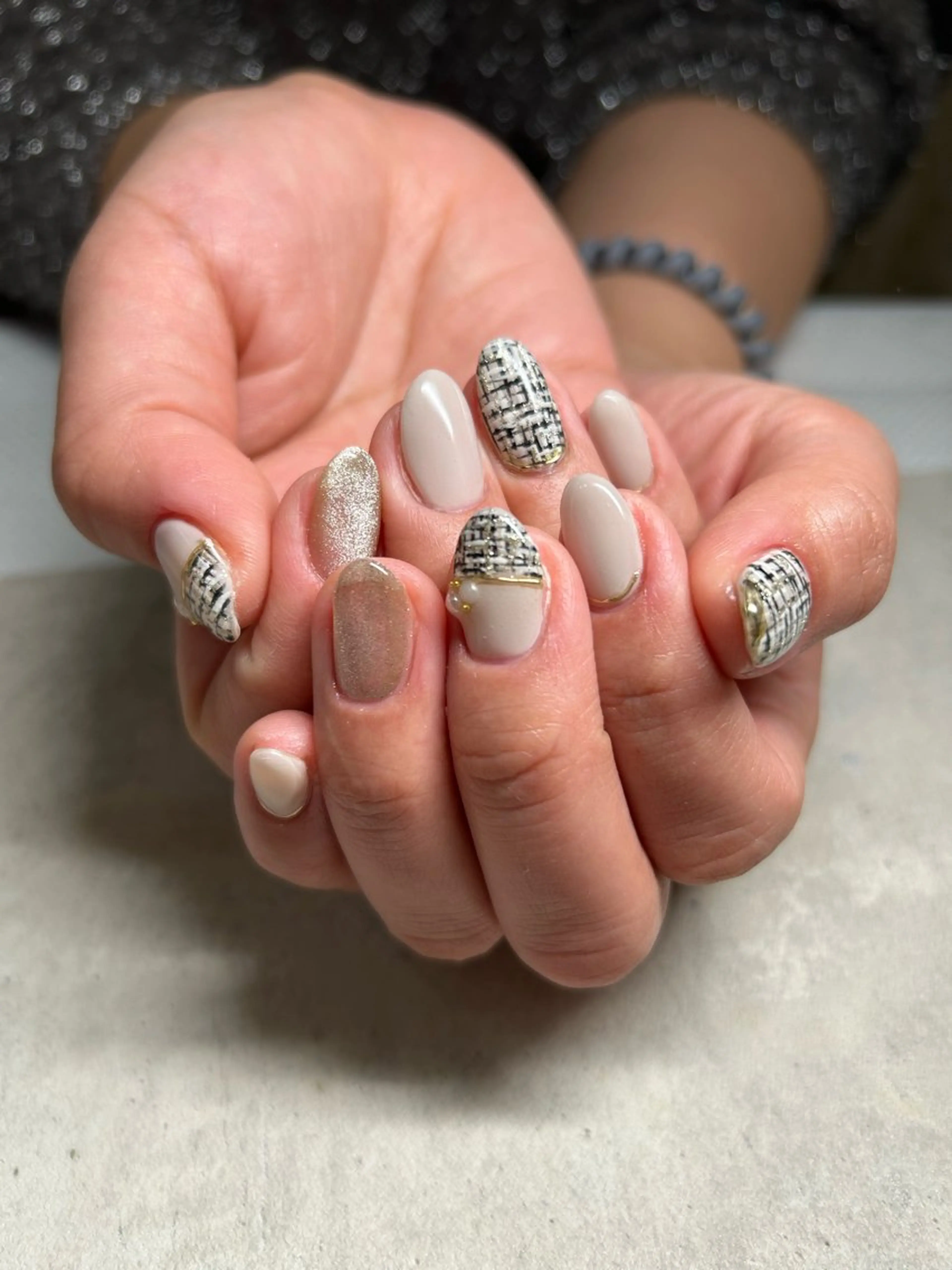 ネイル ツイードネイル Tink札幌駅前店所属・Tink札幌駅前店 aizawa.のネイルデザイン