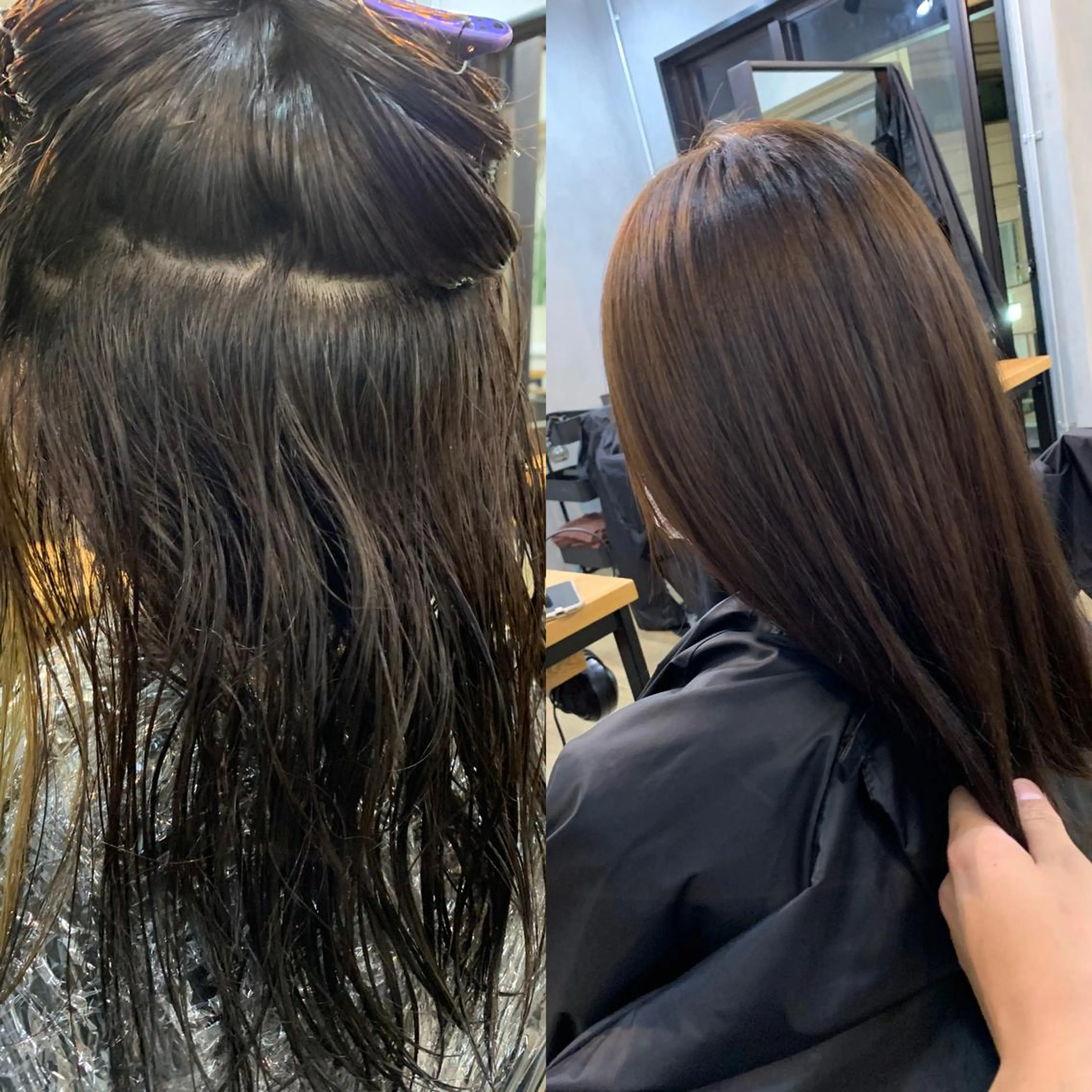 ロング カラー パーマ ストレートパーマ 宗近 拓磨のヘアスタイル