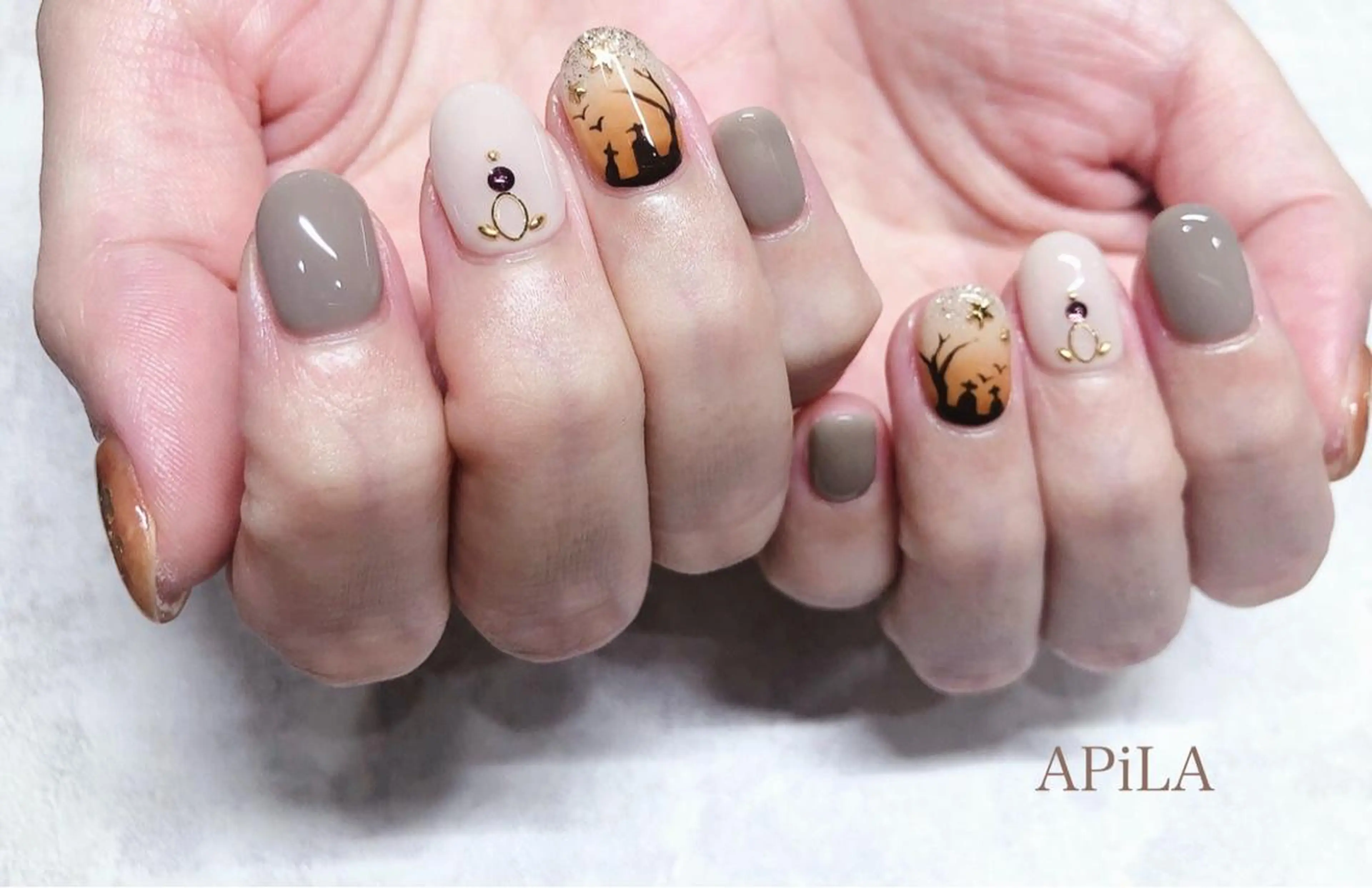 ネイル ハロウィン APiLA 甲斐田のネイルデザイン