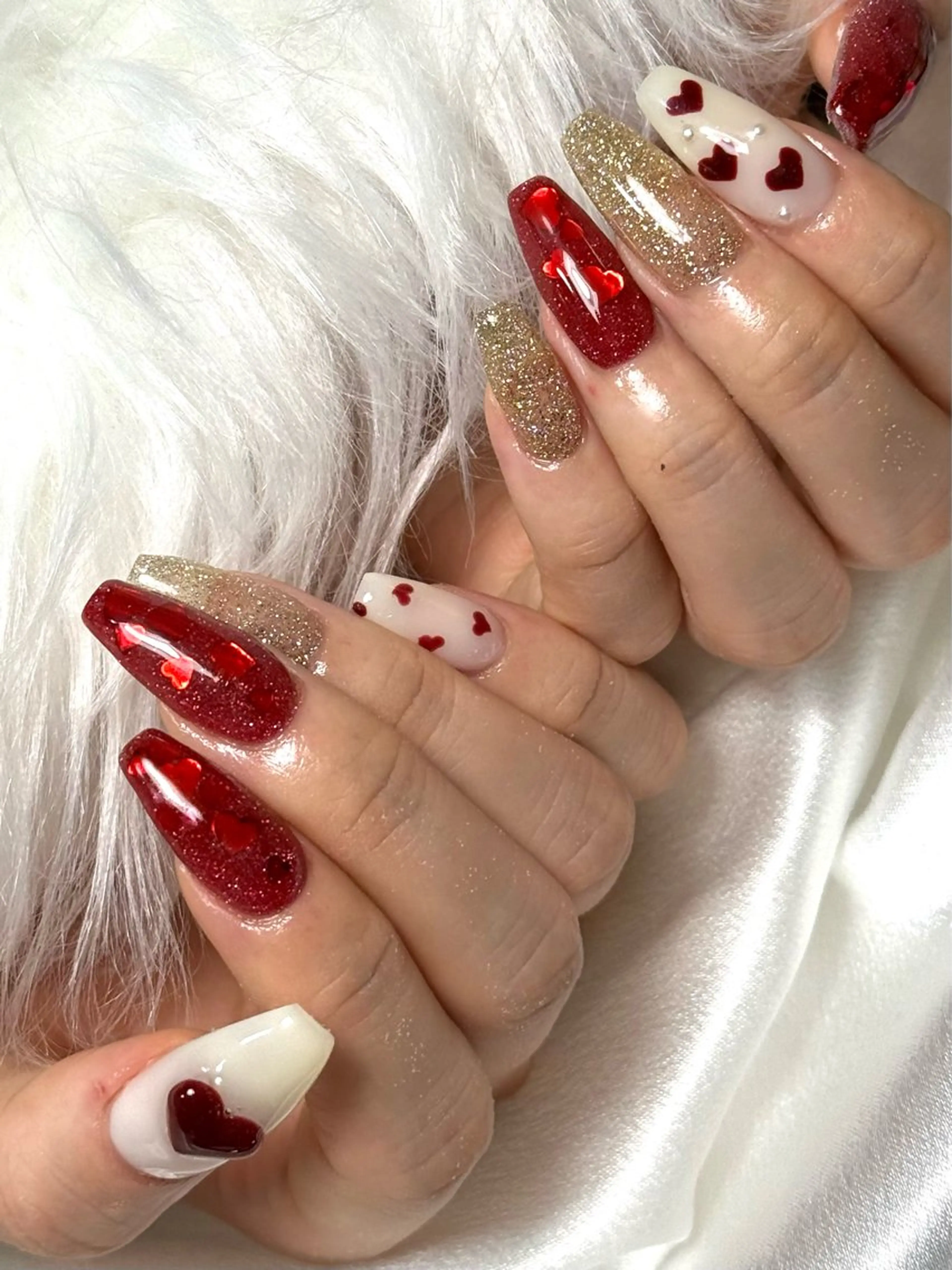 ネイル ハンドネイル ルシイ🎀新宿長さ 出しパーツ専門店のネイルデザイン