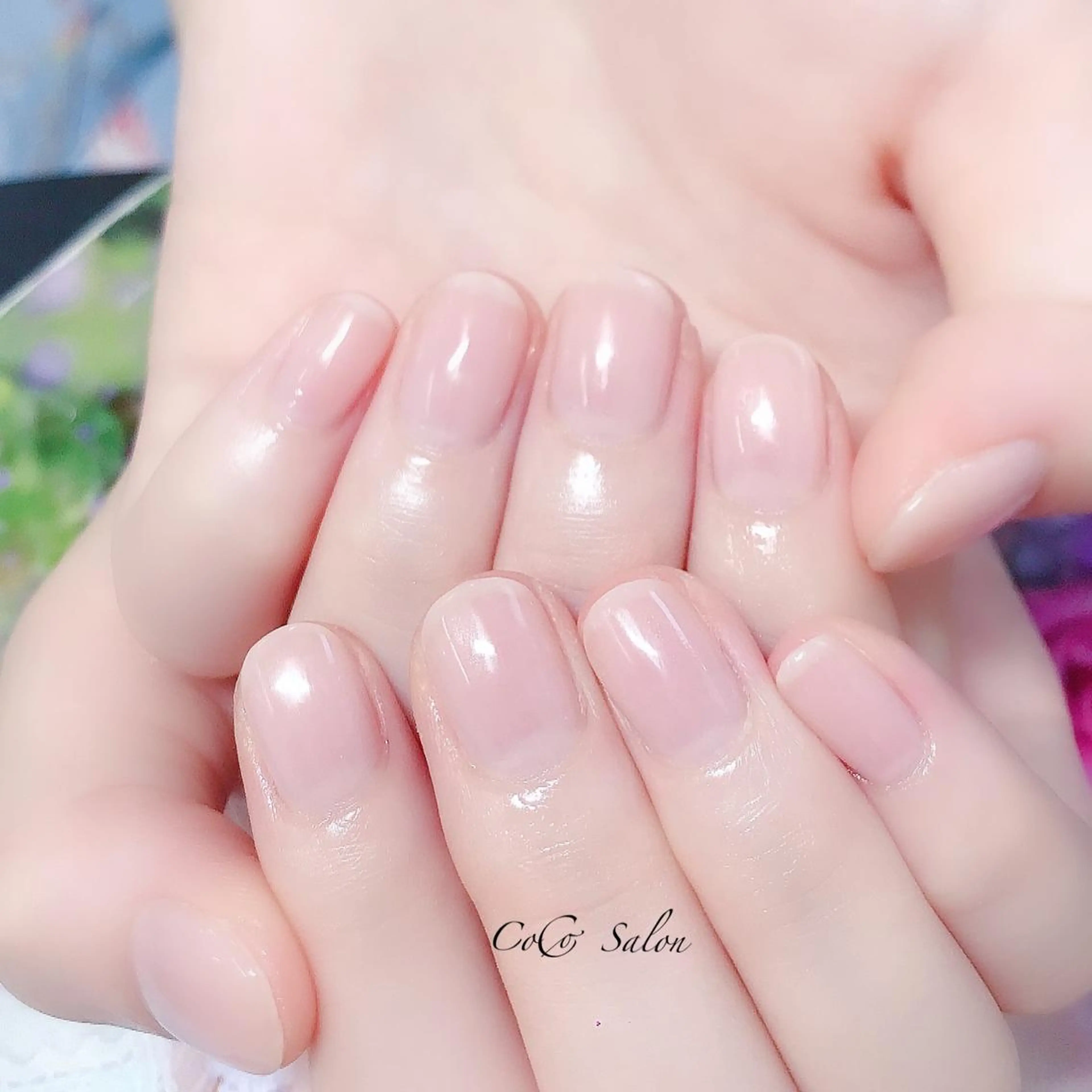 ネイル 長さ出し ジェルネイル オフィスネイル ワンカラーネイル パラジェル ハンドネイル CoCoSalon ネイル/まつ毛予約のネイルデザイン