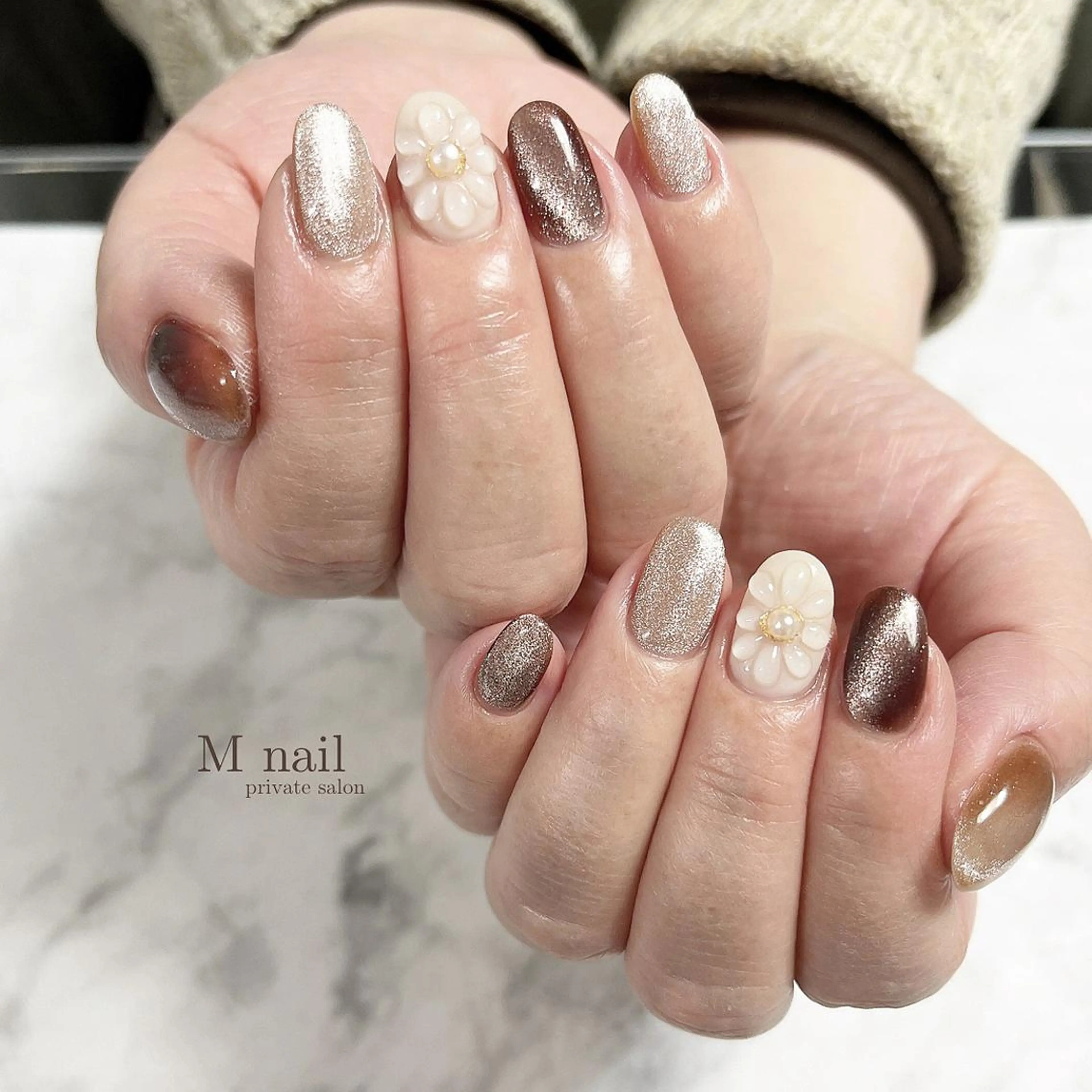 ネイル マグネットネイル ぷっくりネイル ハンドネイル M　nail所属・M nailのネイルデザイン