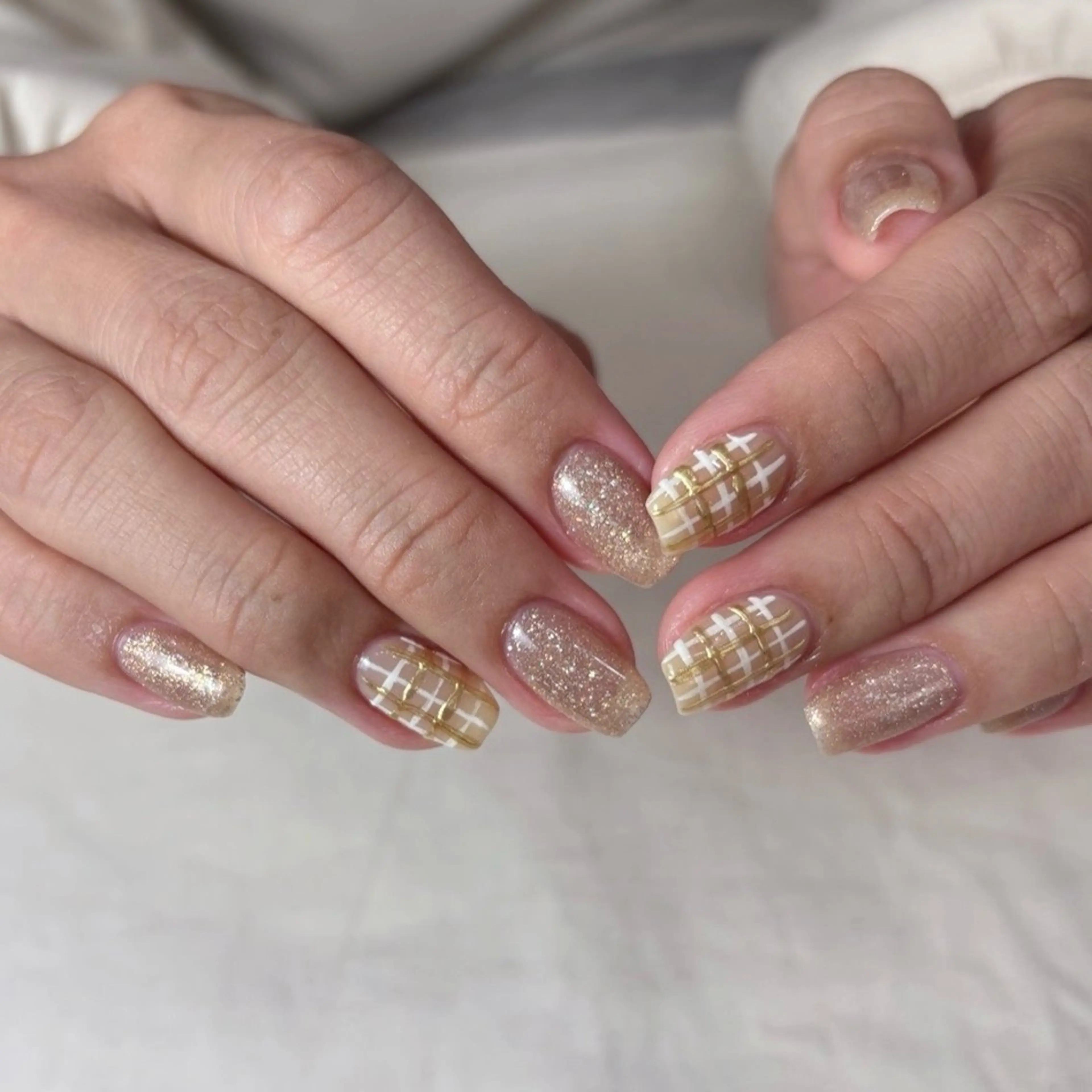 ネイル オフィスネイル ワンカラーネイル シンプルネイル ツイードネイル 冬ネイル ハンドネイル nail salon toki.のネイルデザイン