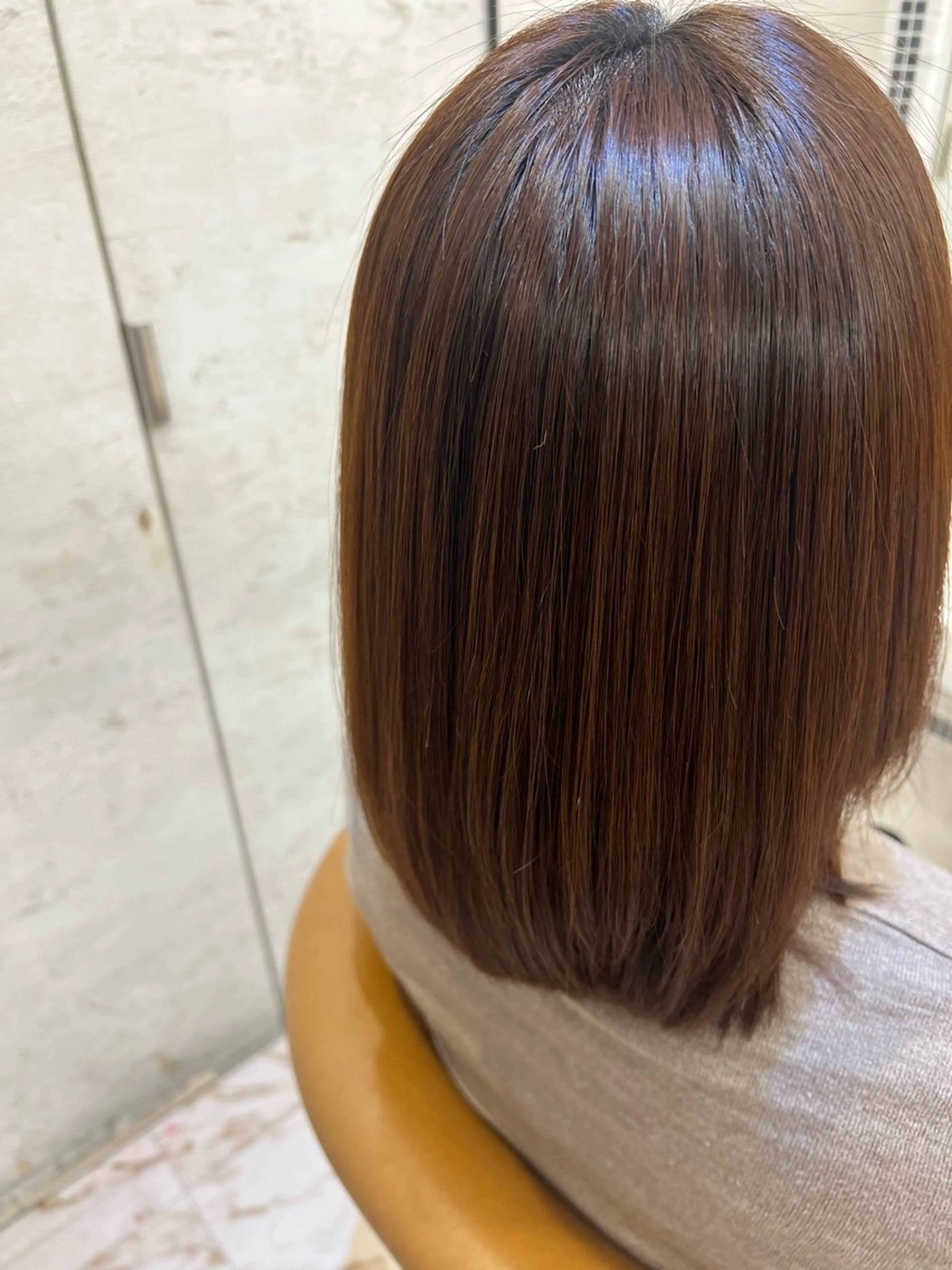 ミディアム 縮毛矯正/ブリーチ なしダブルカラー輝希のヘアスタイル