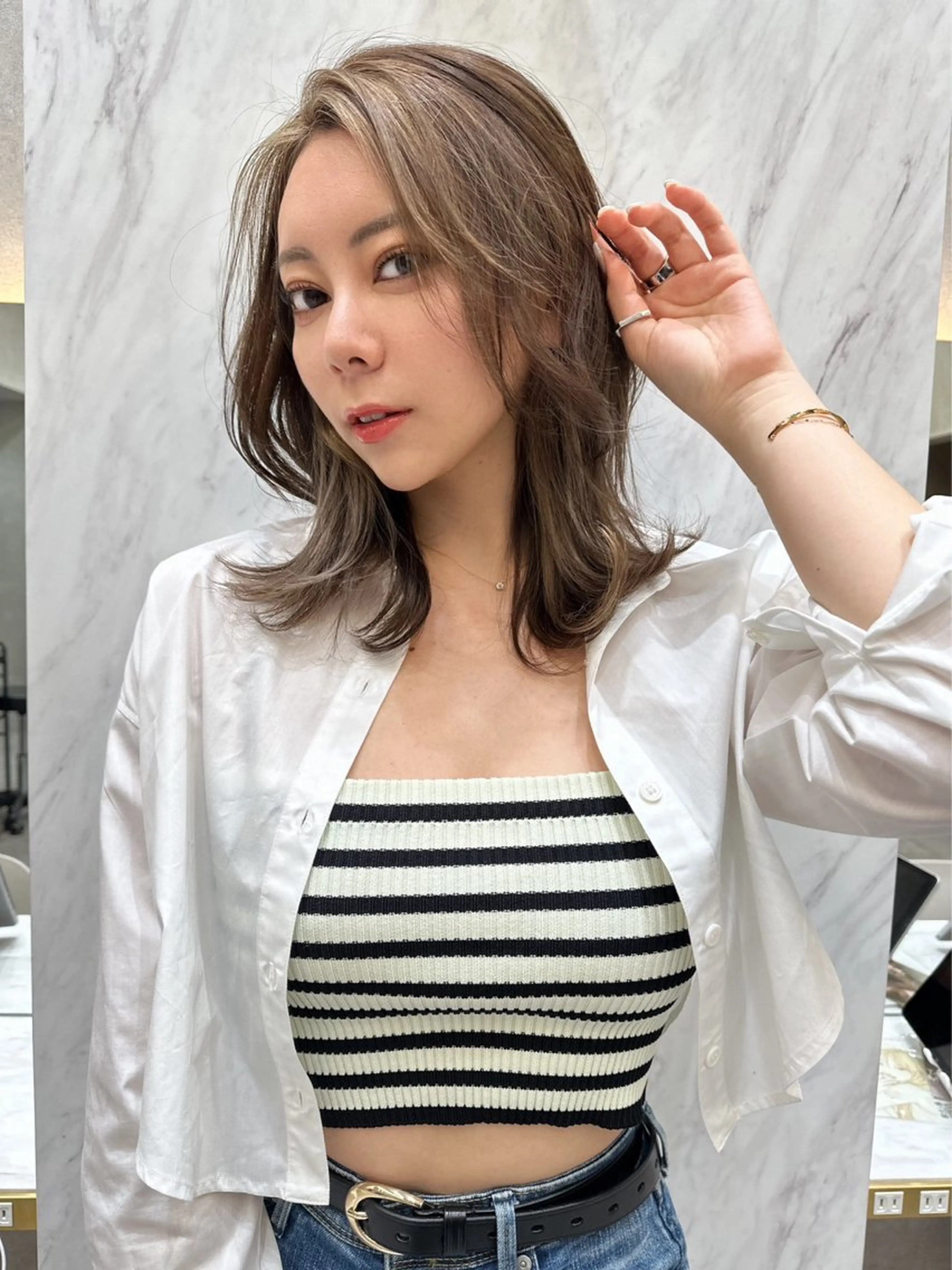 セミロング カラー ハイライトカラー ハイライト カット ✨レイヤー/韓国 /✨ヘア山下　遥のヘアスタイル