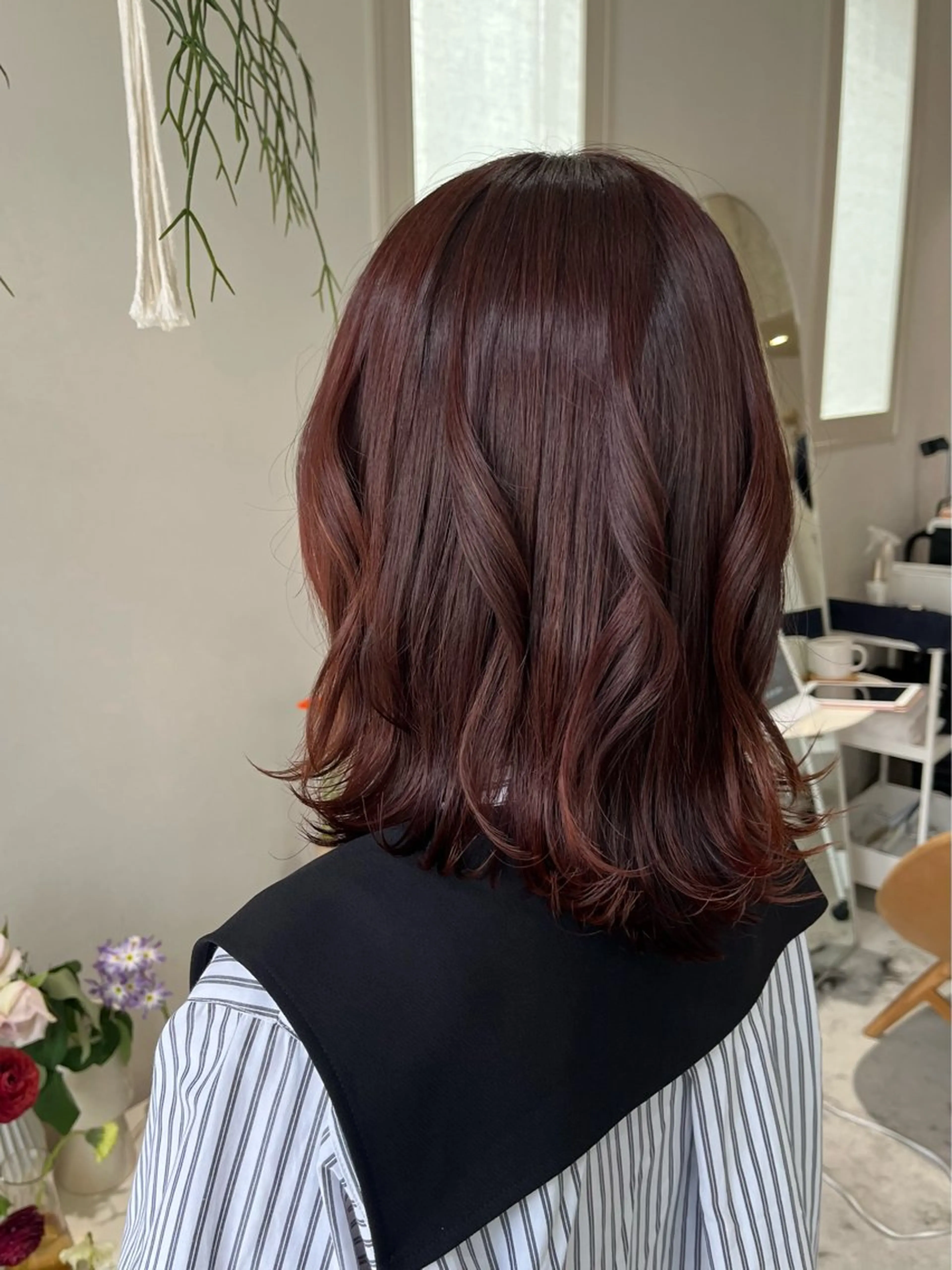 ミディアム カラー ヘアカラー トリートメント 🌼花屋併設🌼 木下奈々望のヘアスタイル