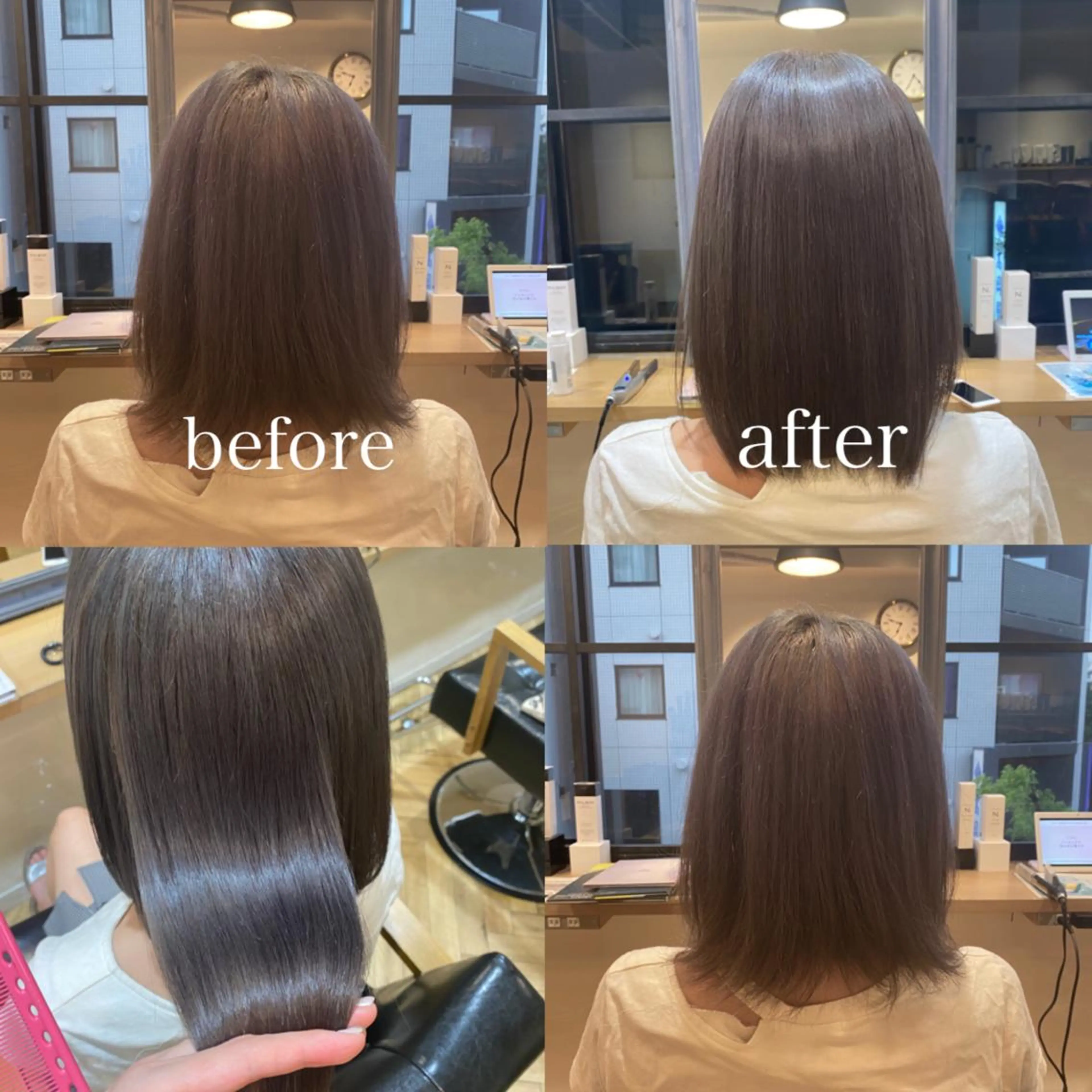 セミロング カラー 艶カラー/韓国顔周り 🎀mamiのヘアスタイル