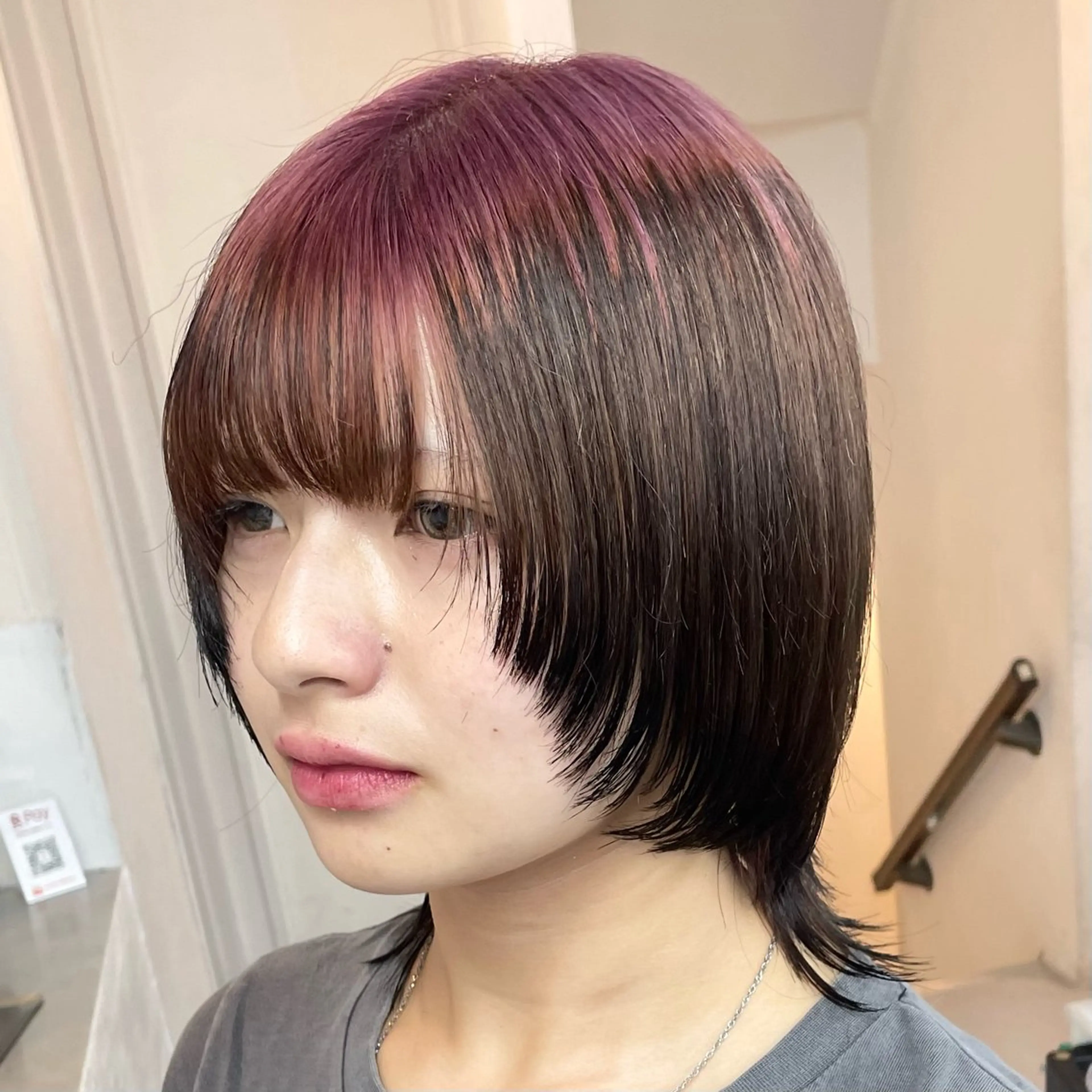 ミディアム カラー ピンクカラー ウルフカット カット ヘアカラー トリートメント ヘアセット ブロンド・ハイトーン ／遠藤将太のヘアスタイル
