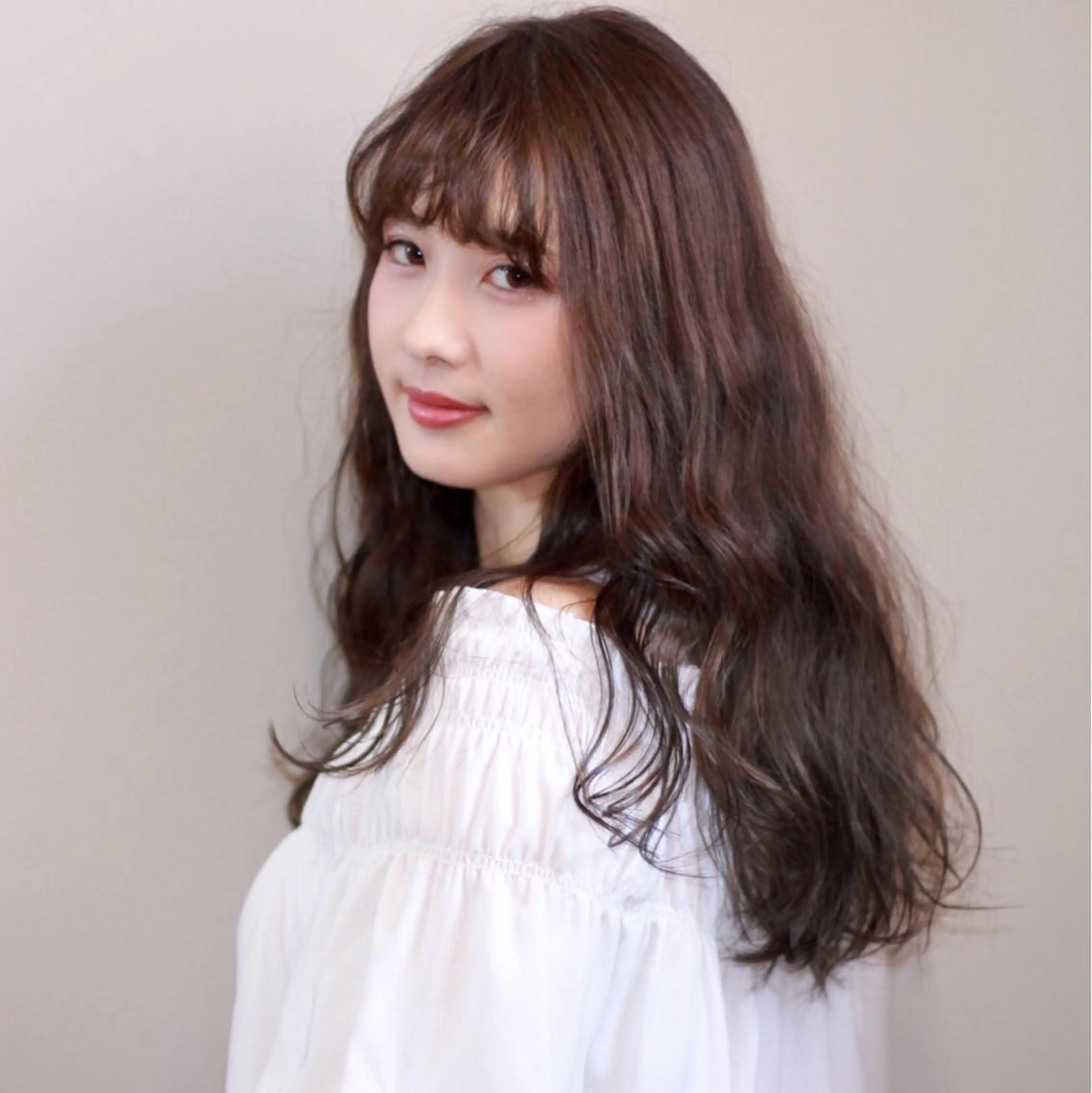 ロング カラー パーマ ロング 薬院:今泉/上川美幸 大人ヘア/暗髪カラーのヘアスタイル