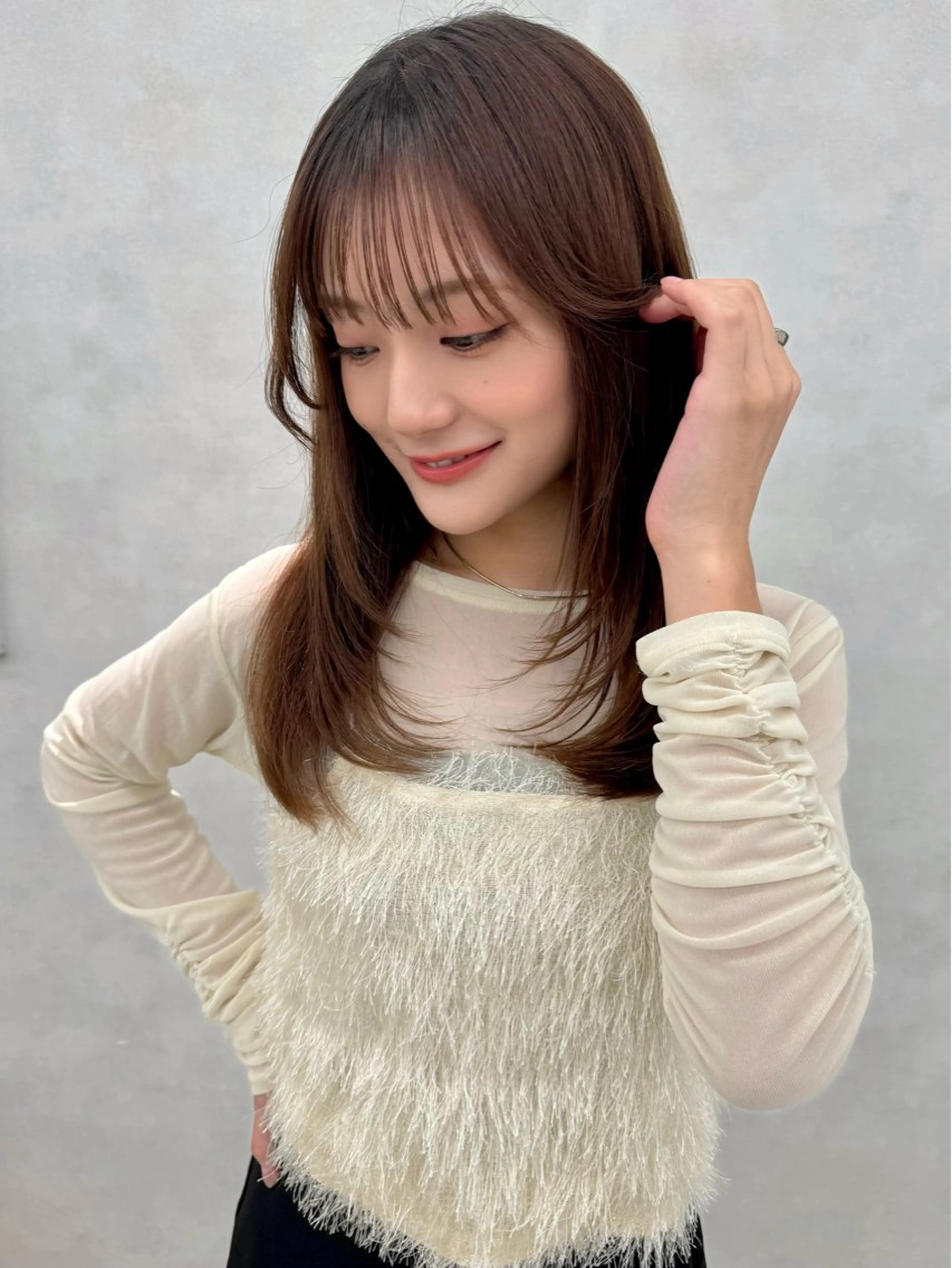 セミロング 顔周り🇰🇷韓国 レイヤー/いづみ💞のヘアスタイル