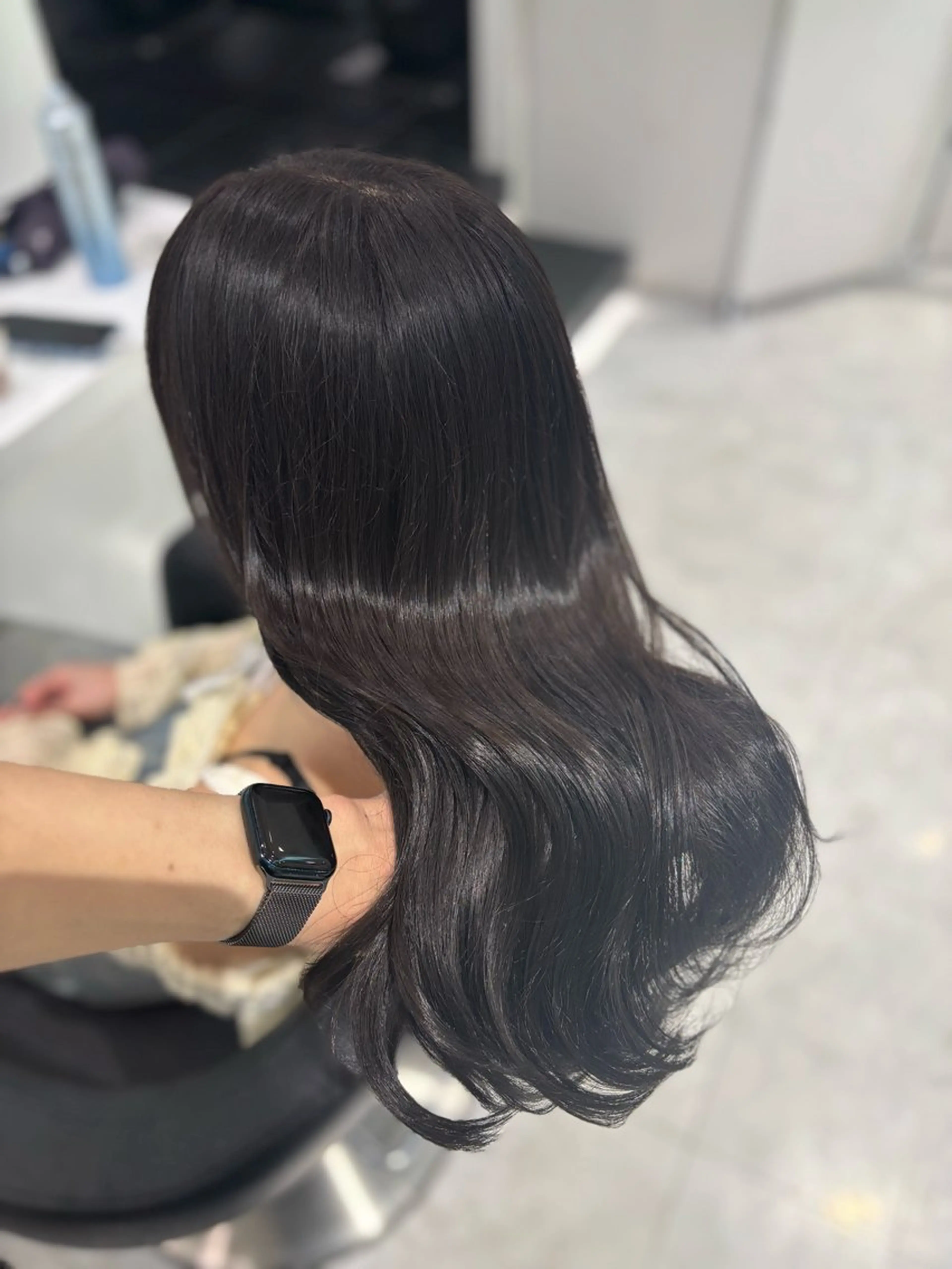 ロング カラー ヘアカラー トリートメント ヘッドスパ ヘアセット ブリーチなし透明感 ×縮毛矯正🤍ユウのヘアスタイル