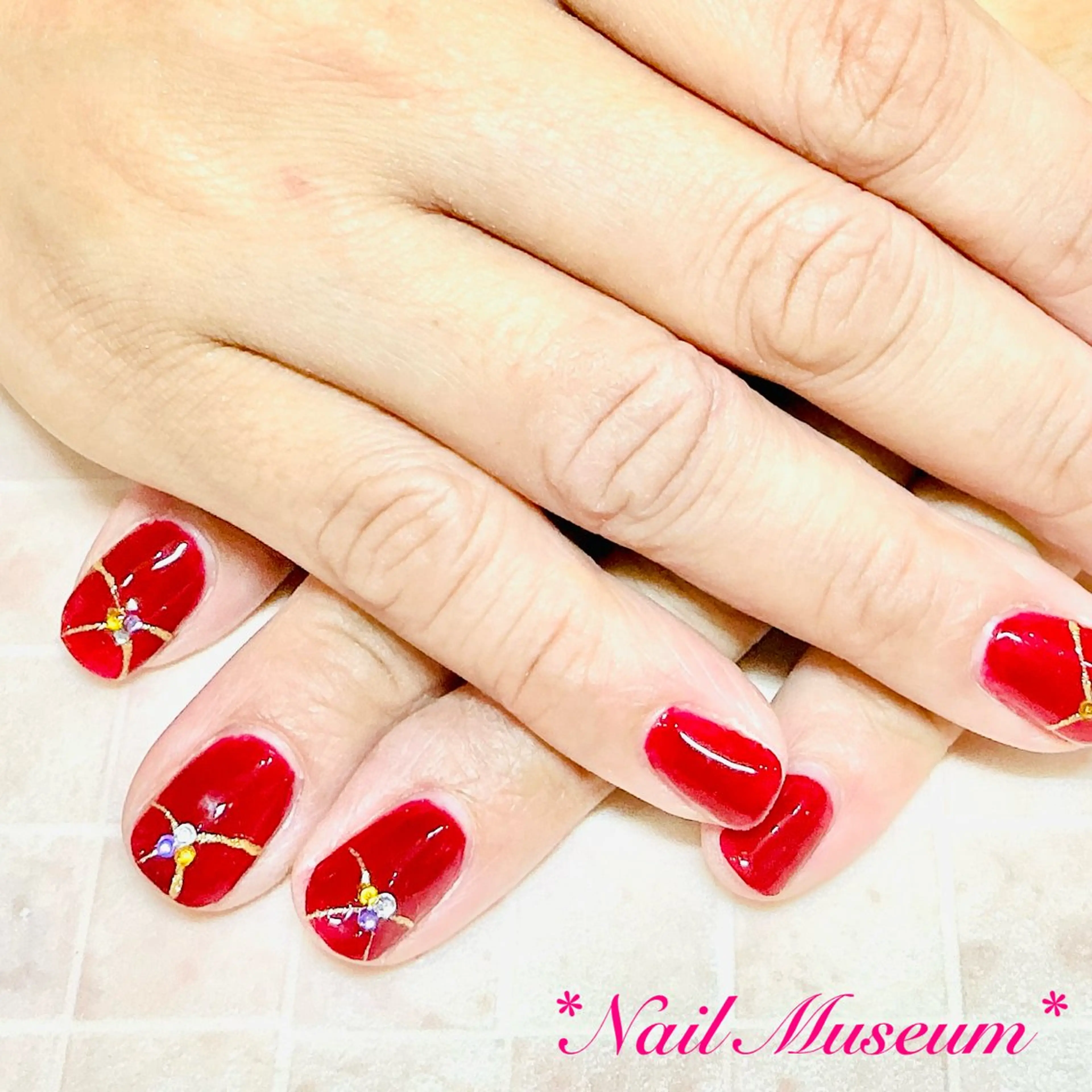 ネイル アートネイル ブルー ジェルネイル ワンカラーネイル パラジェル nailmuseum KAMATARIのネイルデザイン
