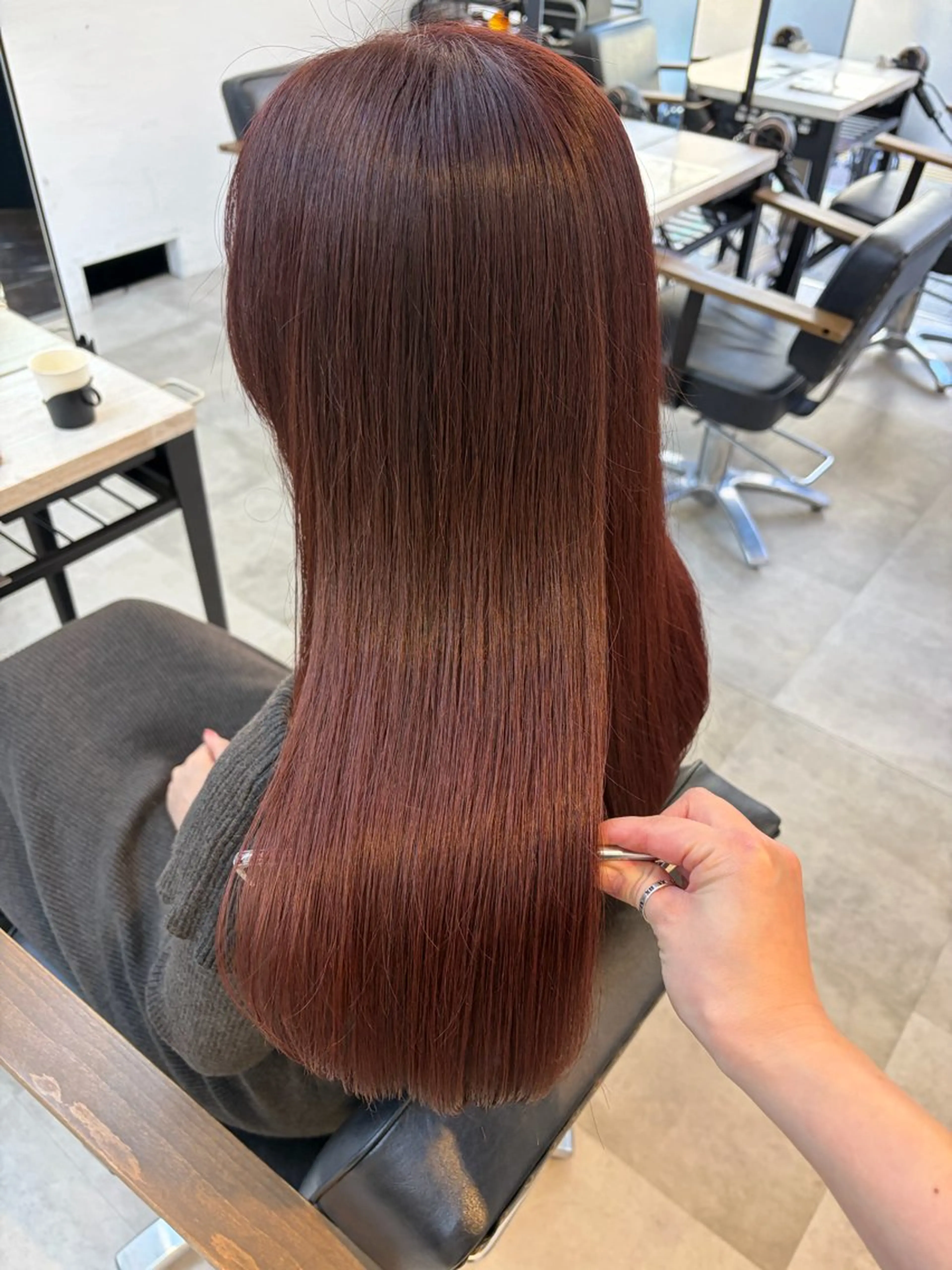 セミロング カラー 🥀韓国ヘア🥀 宮津真菜のヘアスタイル