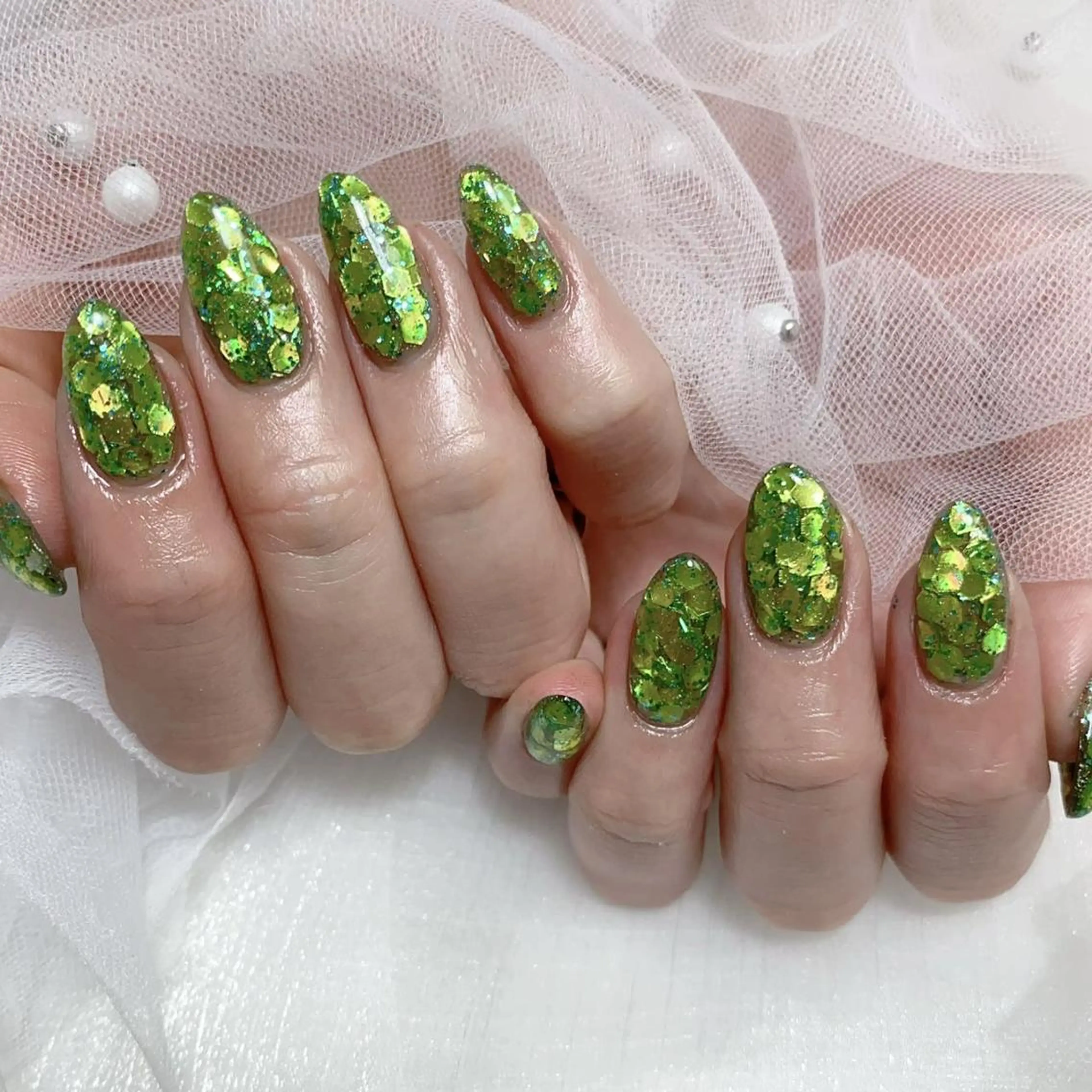 ネイル メンズ メンズ韓国風 アートネイル オーロラネイル ガーリー キラキラネイル ハンドネイル Nail salon 木にいるのネイルデザイン