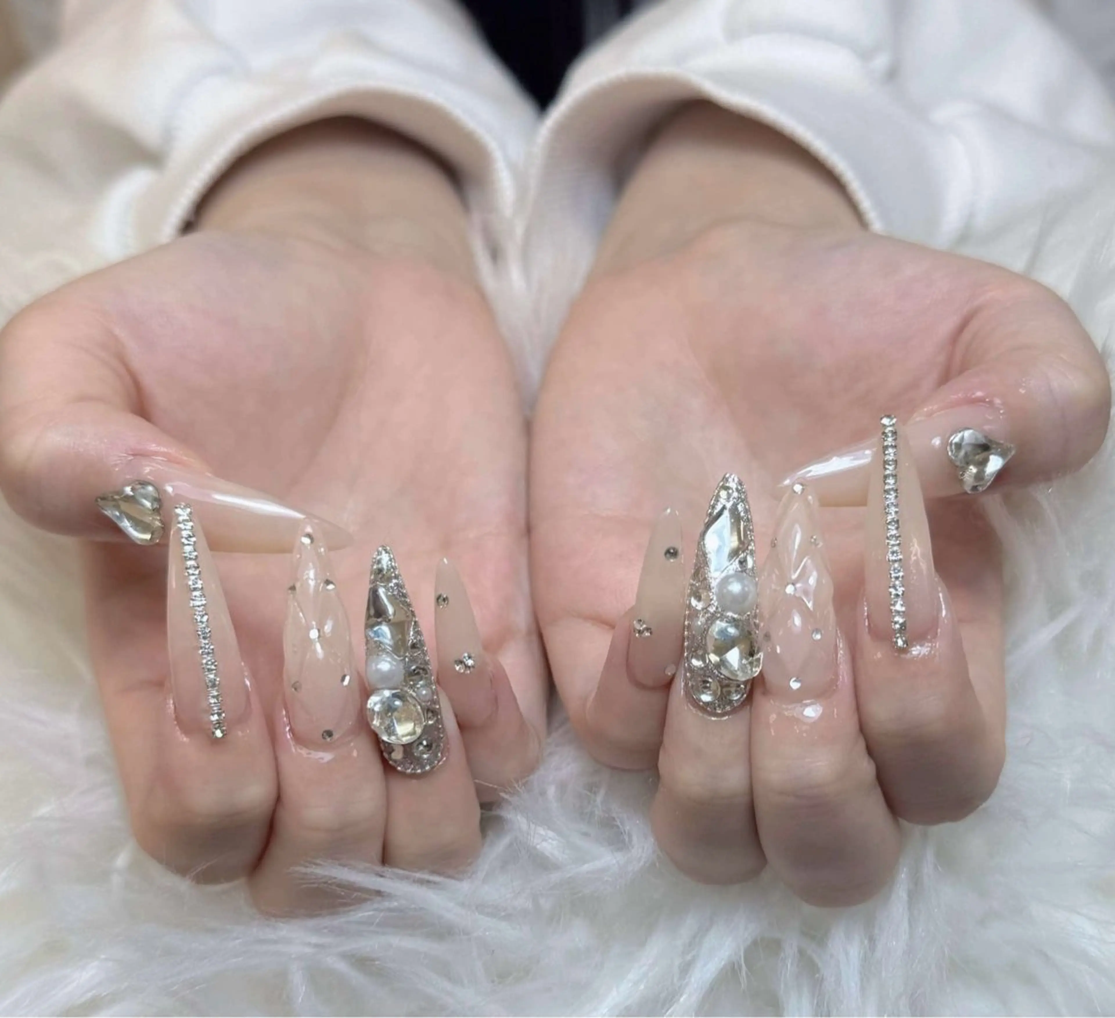 ネイル チークネイル 長さ出し フットネイル マグネットネイル 持ち込み ANH NAIL ゴテゴテ専門店💎のネイルデザイン