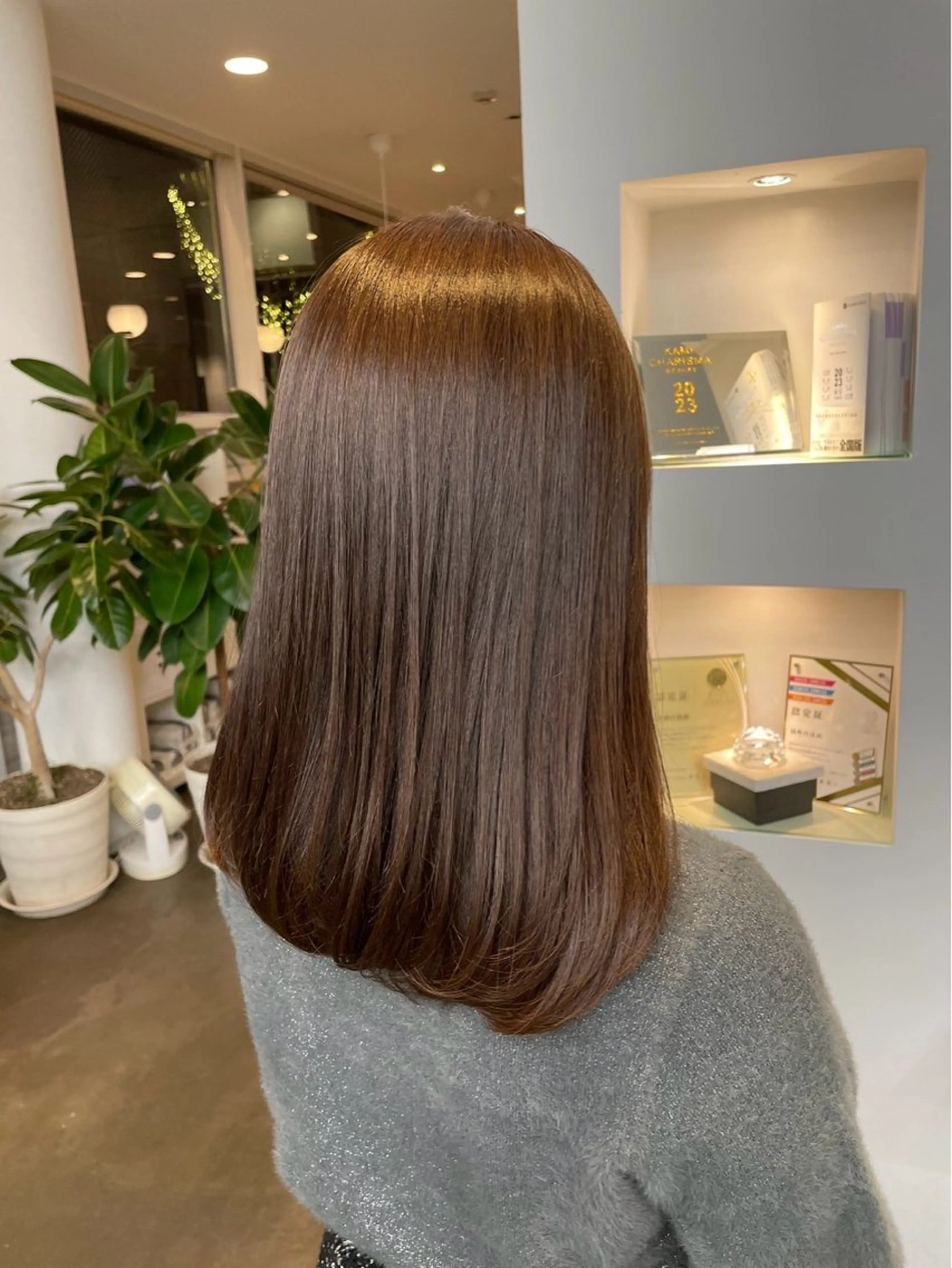 ミディアム カラー ヘアアレンジ 透明感カラー DIFINOaoyama所属・🎧ayaka/ボブ /透明感カラー🩵のヘアスタイル