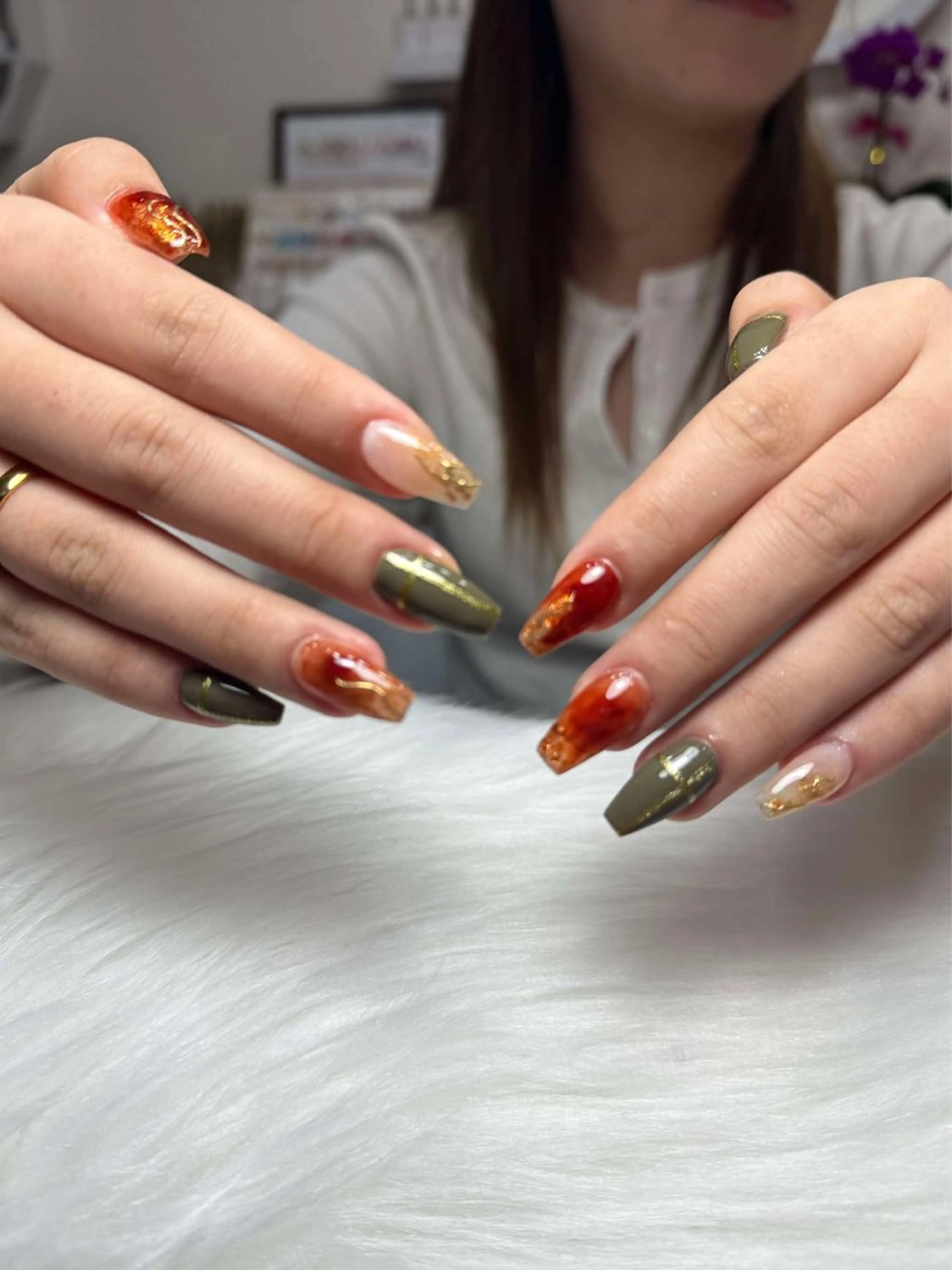 ネイル アートネイル 長さ出し ジェルネイル マグネットネイル ニュアンスネイル なな_ CloudyChanのネイルデザイン