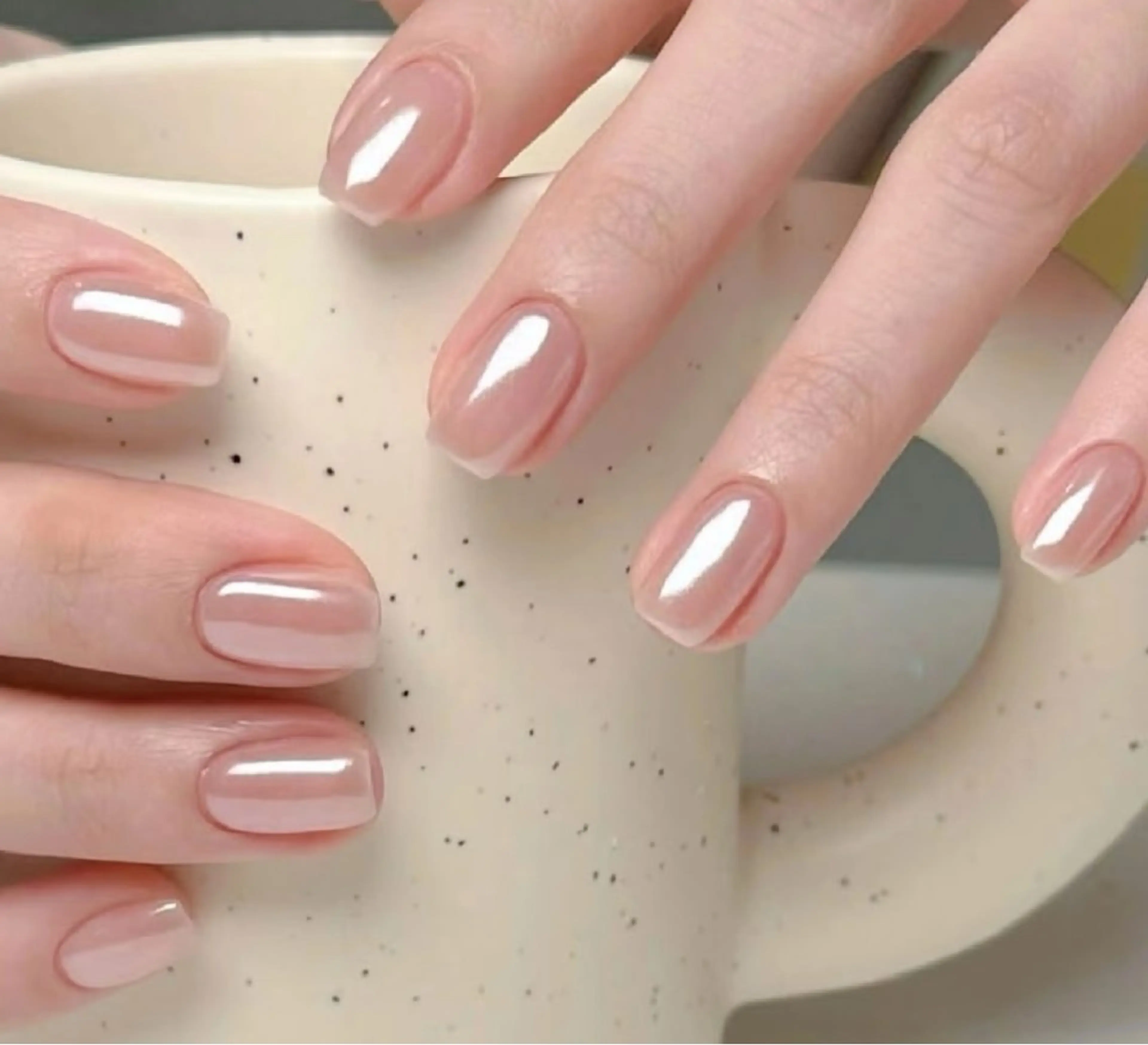 ネイル アートネイル オーロラネイル チークネイル フレンチネイル ガラスフレンチ ハンドネイル 🎀🎀YooLi Nail Salonのネイルデザイン