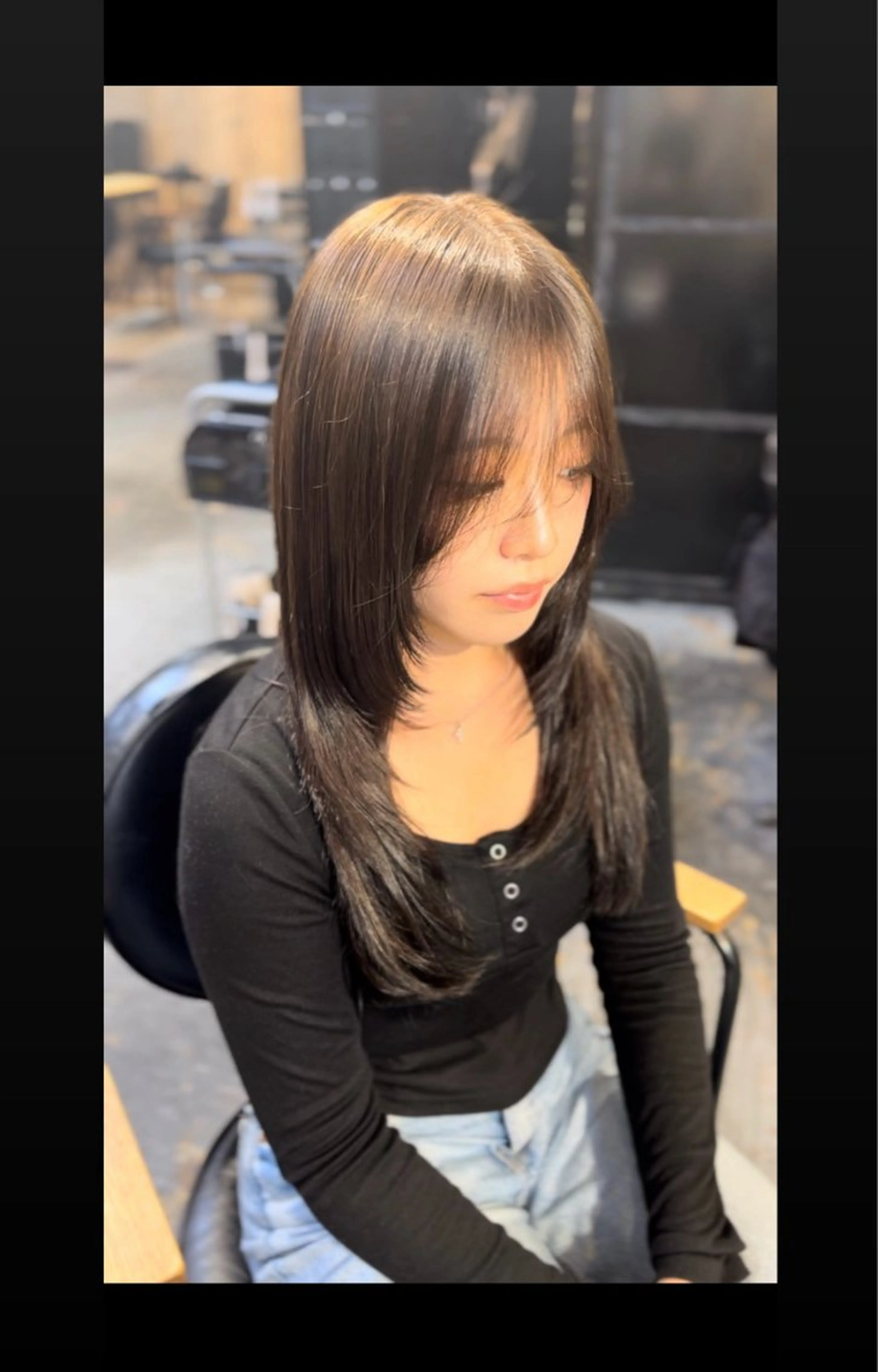 ロング カラー ブラウンカラー チョコレートブラウン 透明感カラー ブリーチなしWカラー あずさのヘアスタイル