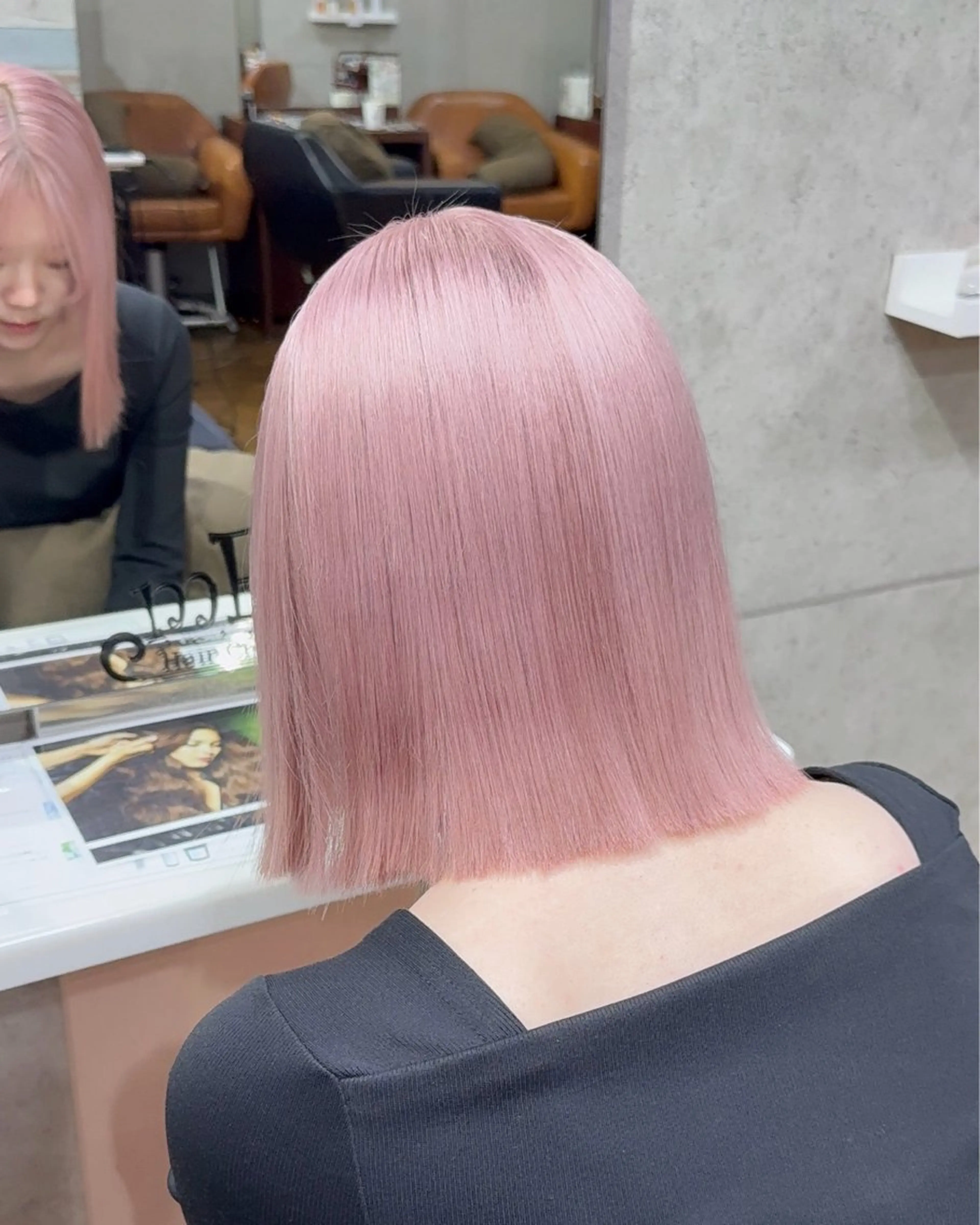 ミディアム カラー ヘアカラー トリートメント mEg hair creation川崎矢向店所属・レイヤー/ブリーチ/ 艶カラー/アトムのヘアスタイル
