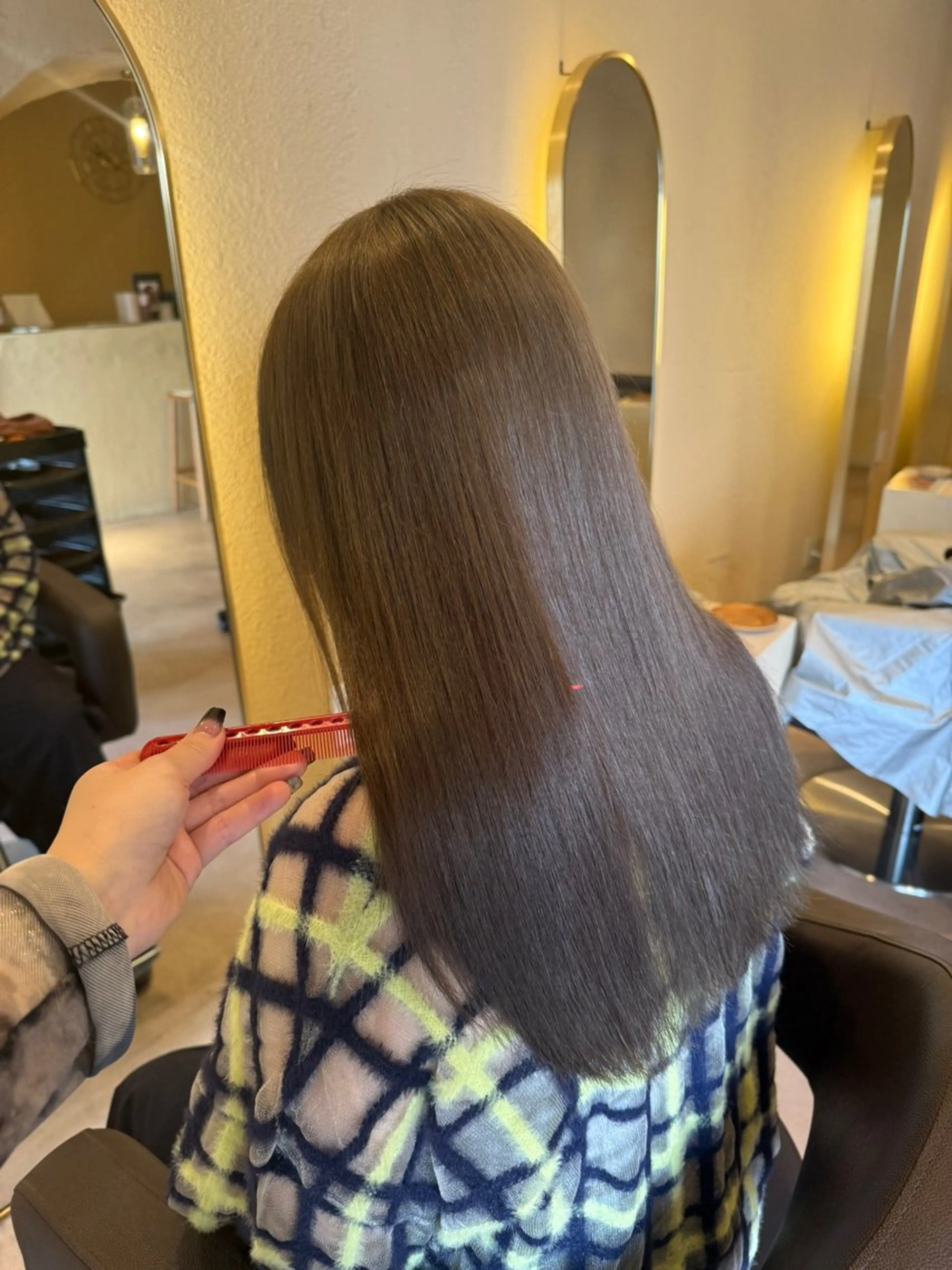 ロング カラー グレージュ Eliss Horie所属・coco♡ 韓国hairのヘアスタイル