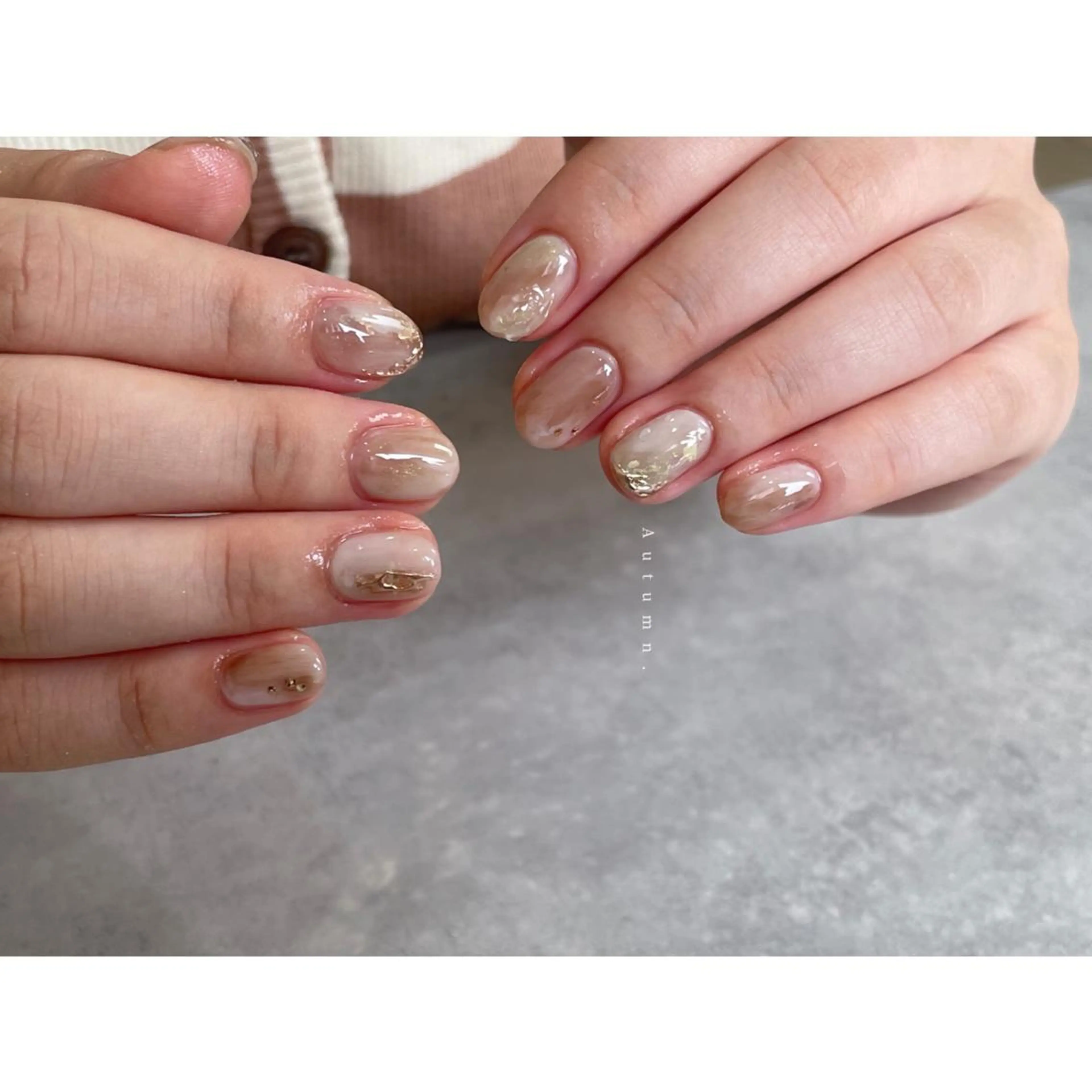 ネイル アートネイル グリーン ミラーネイル ニュアンスネイル オフィスネイル lacier nailのネイルデザイン