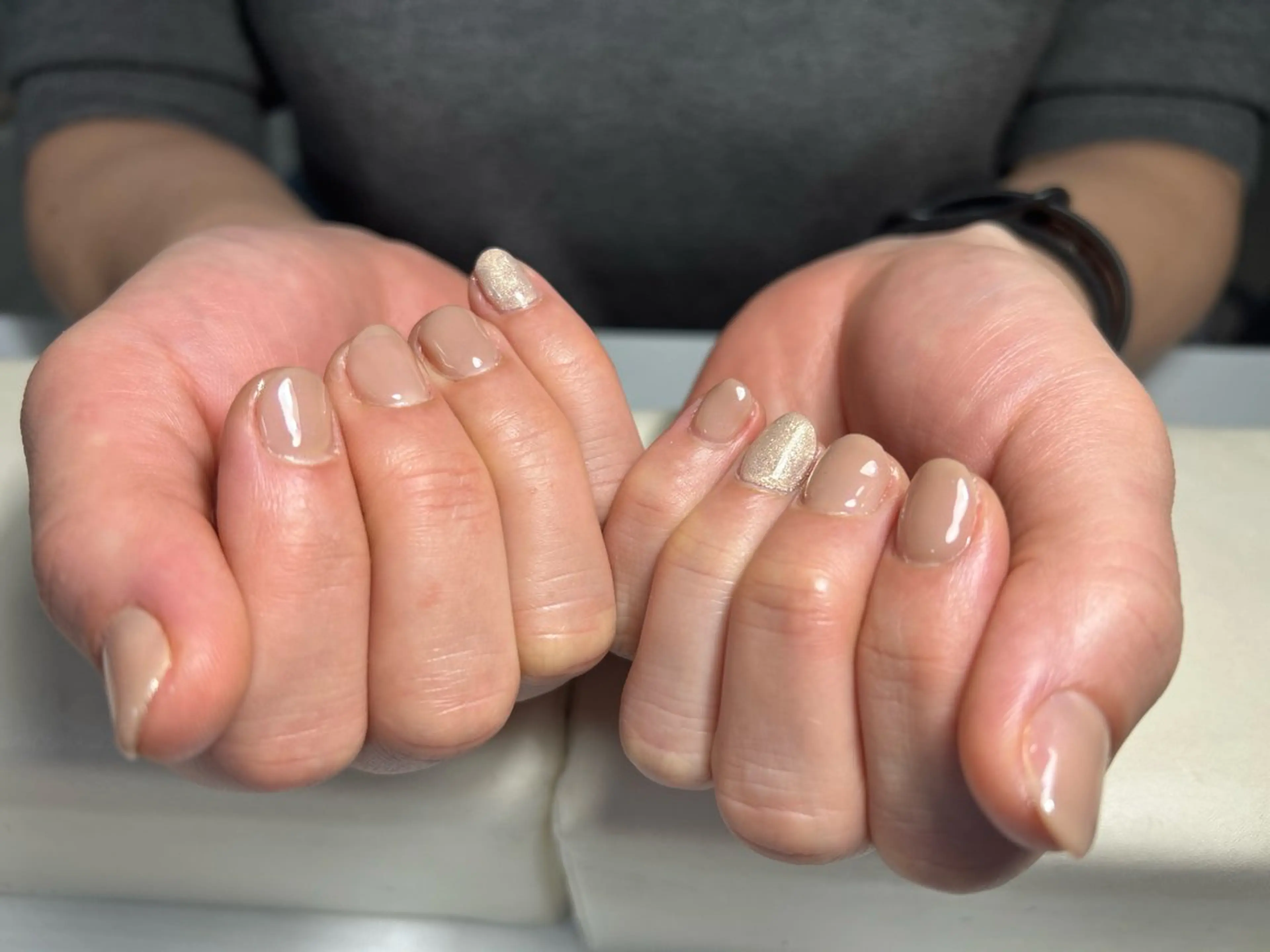 ネイル グラデーション ラメ(グリッター) ラメグラデーション ワンカラーネイル nail mor-ネイルモア-藤が丘店所属・nail mor. 藤が丘店　ふかだのネイルデザイン